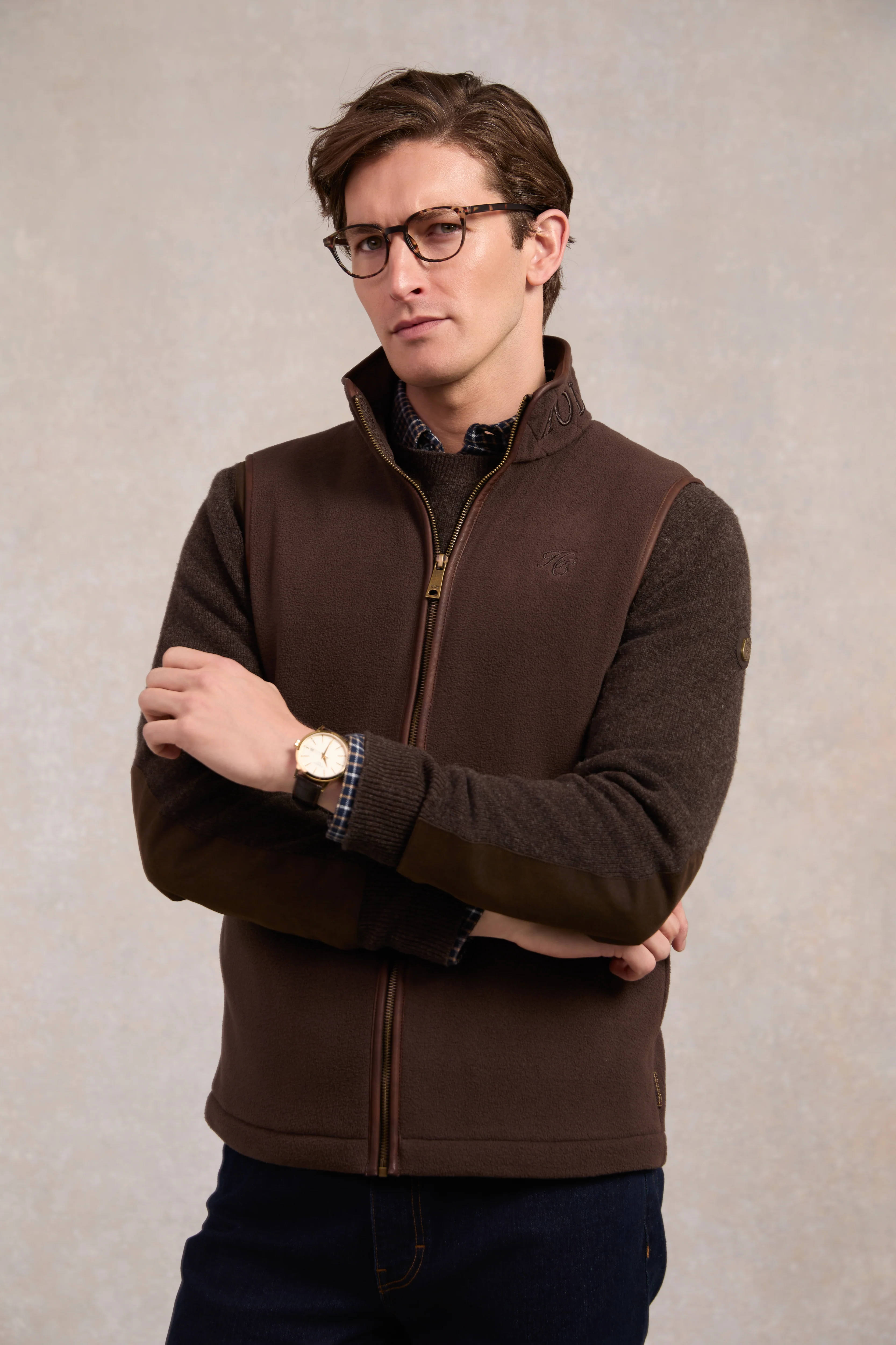 Men's Country Fleece Gilet (Chocolate)
