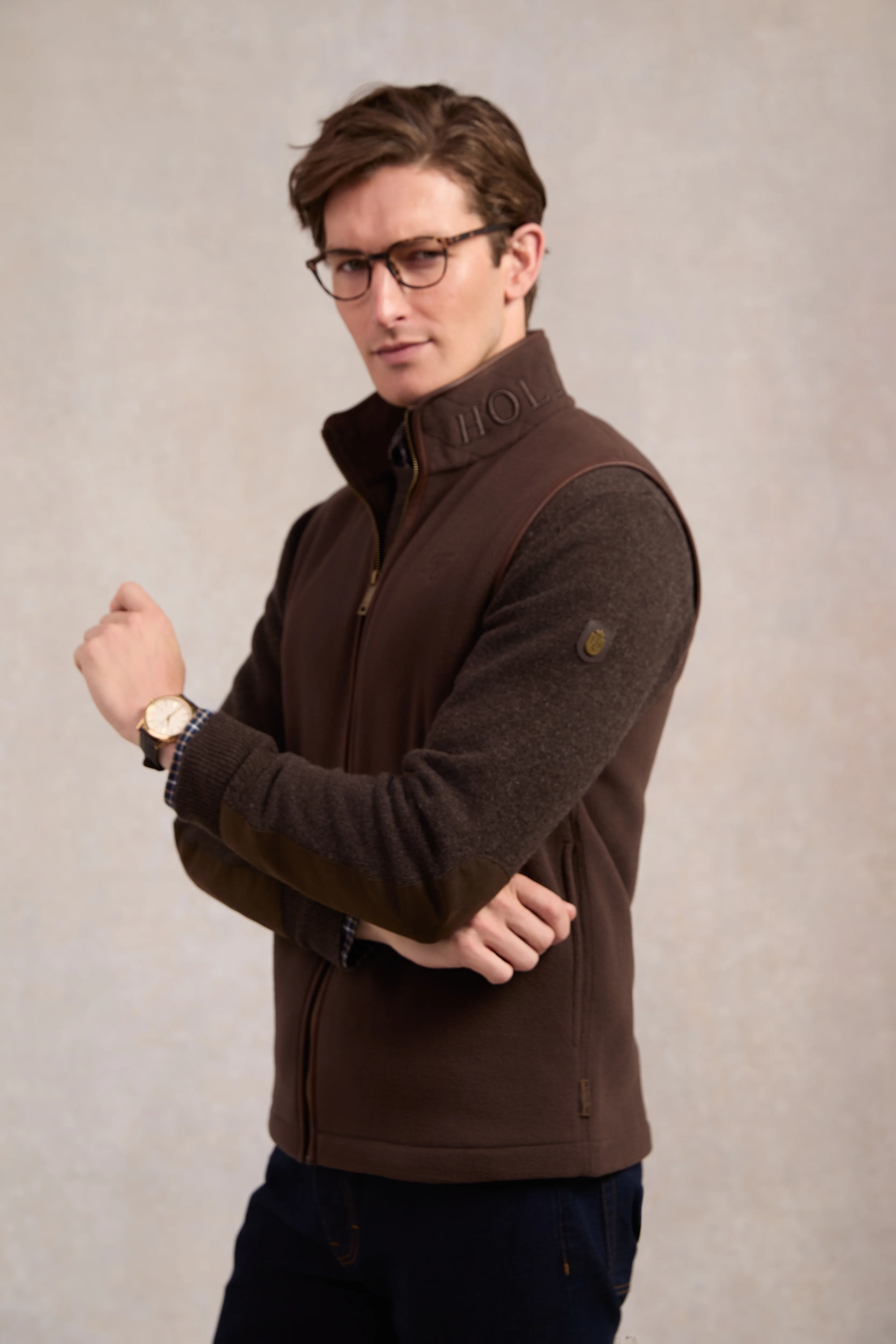 Men's Country Fleece Gilet (Chocolate) - Image 9