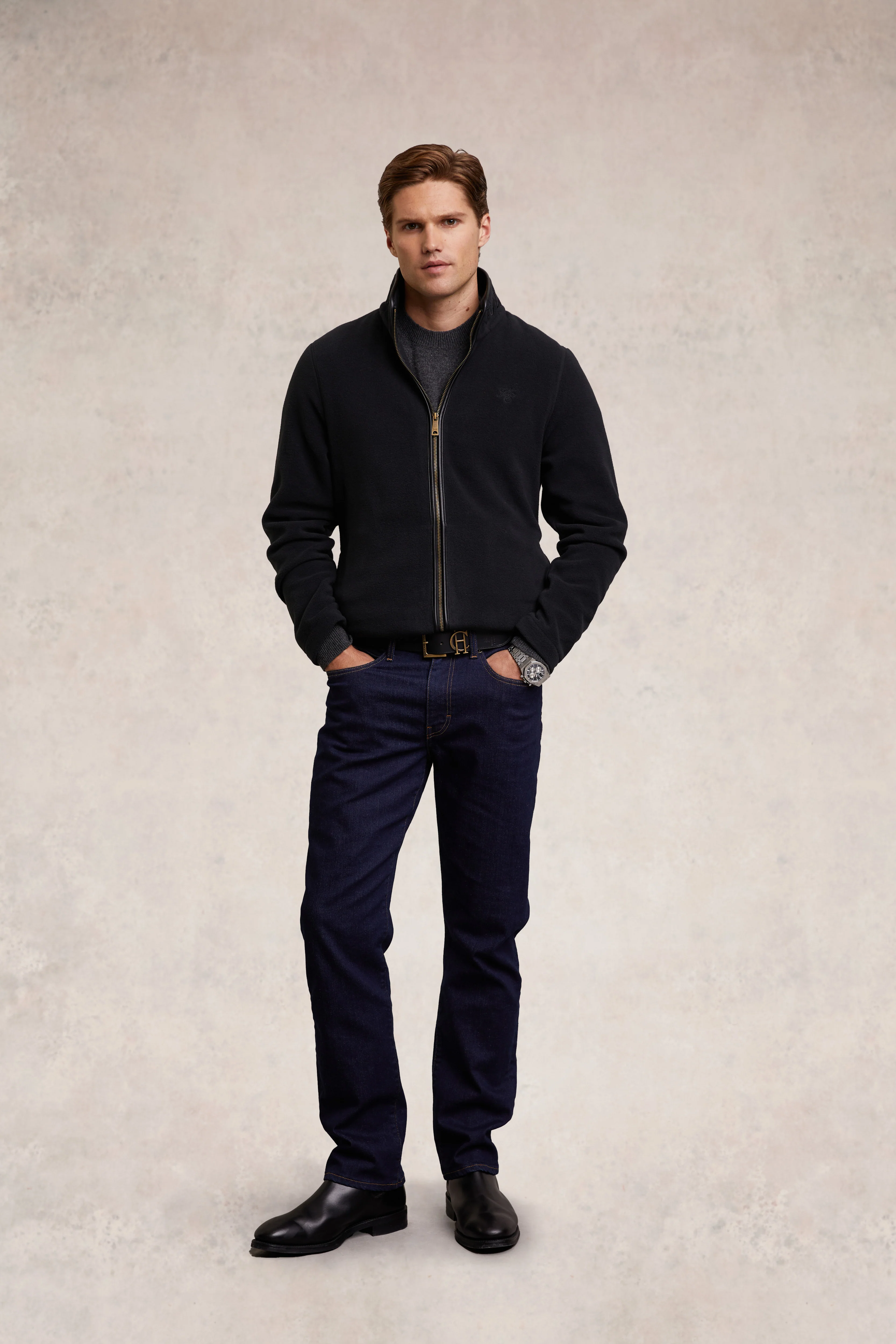 Men's Country Fleece Jacket (Black) - Image 3