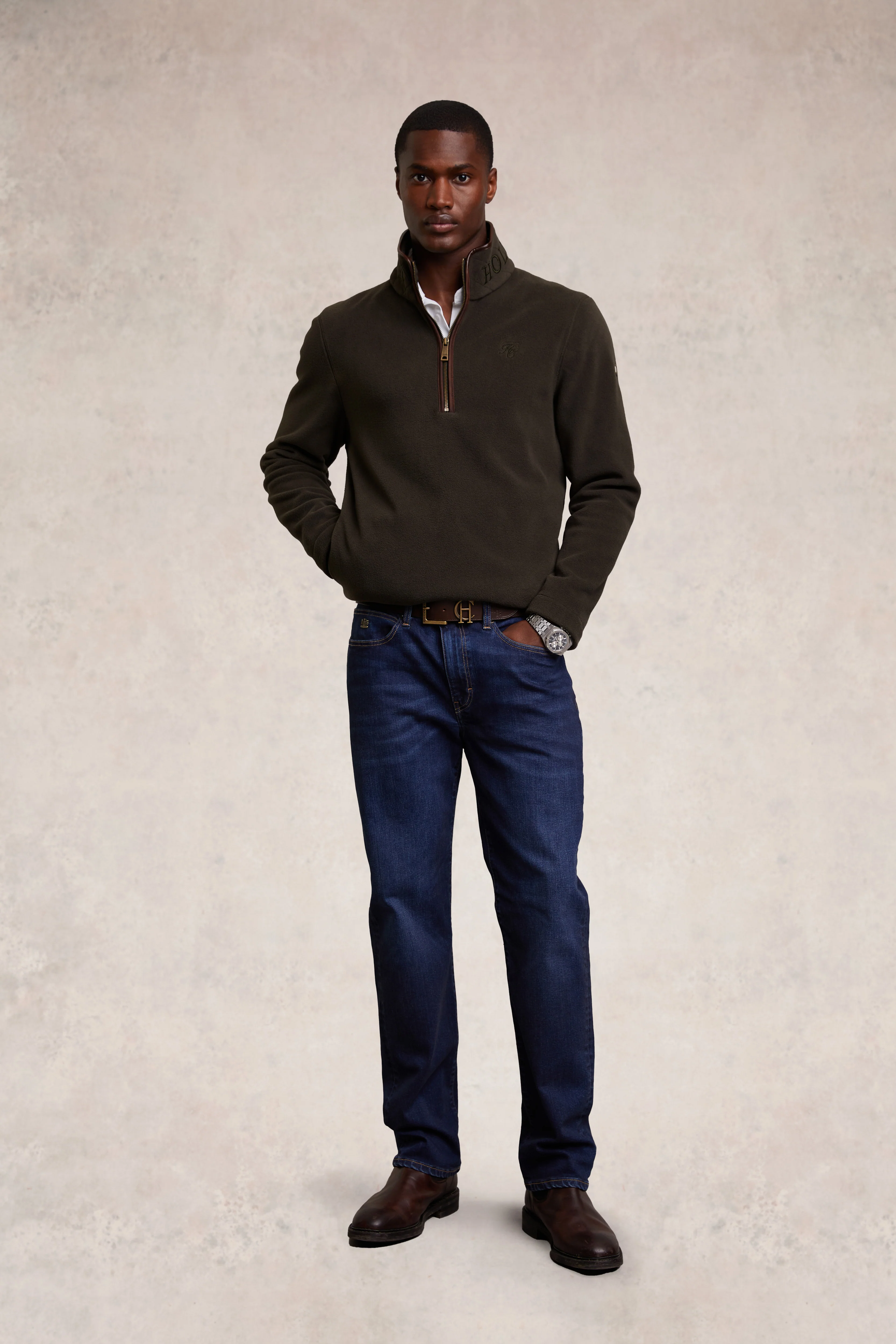 Men's Country Fleece Quarter Zip (Khaki) - Image 8