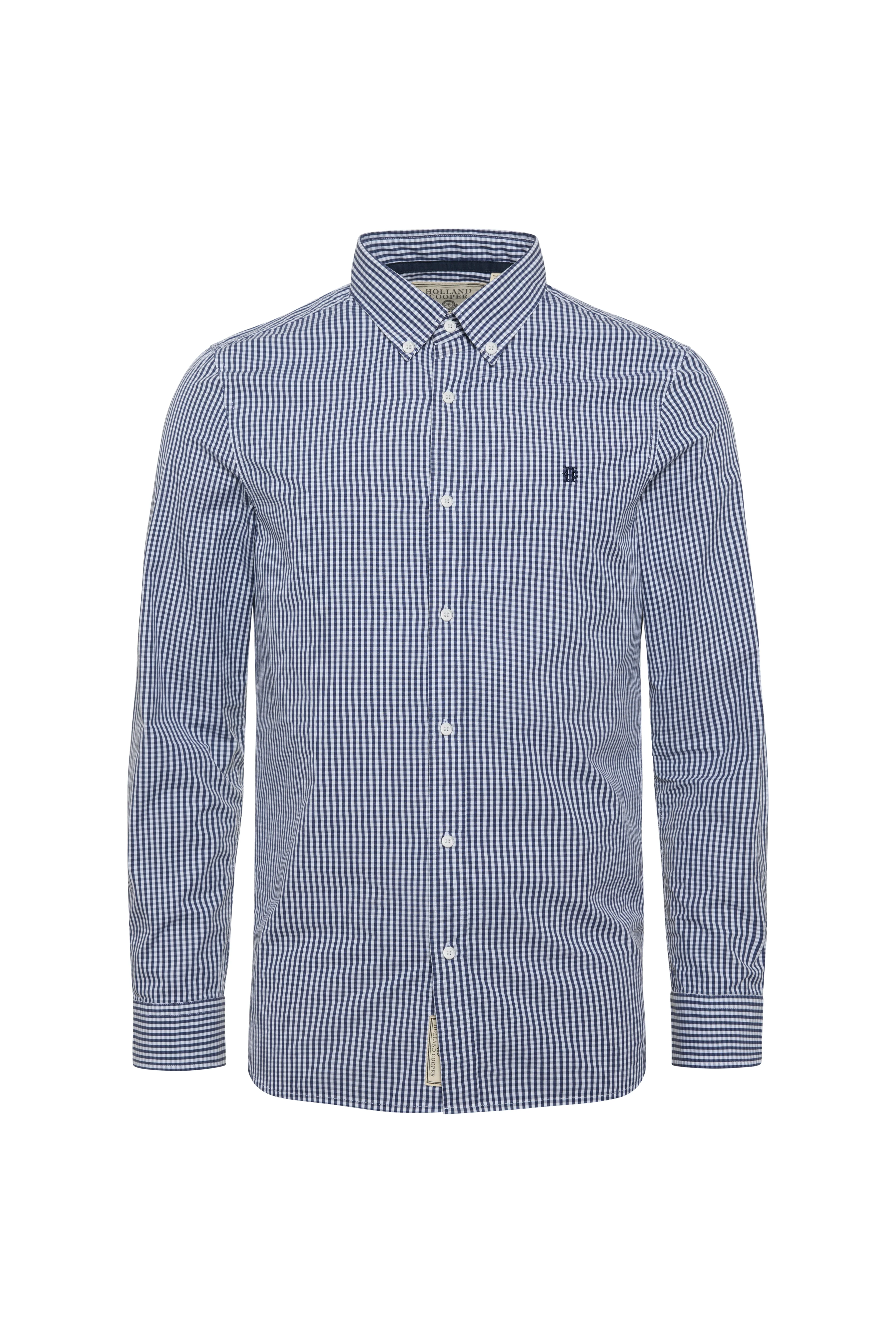 Men's Tailored Fit Button Down Shirt (Navy Gingham) - Image 5