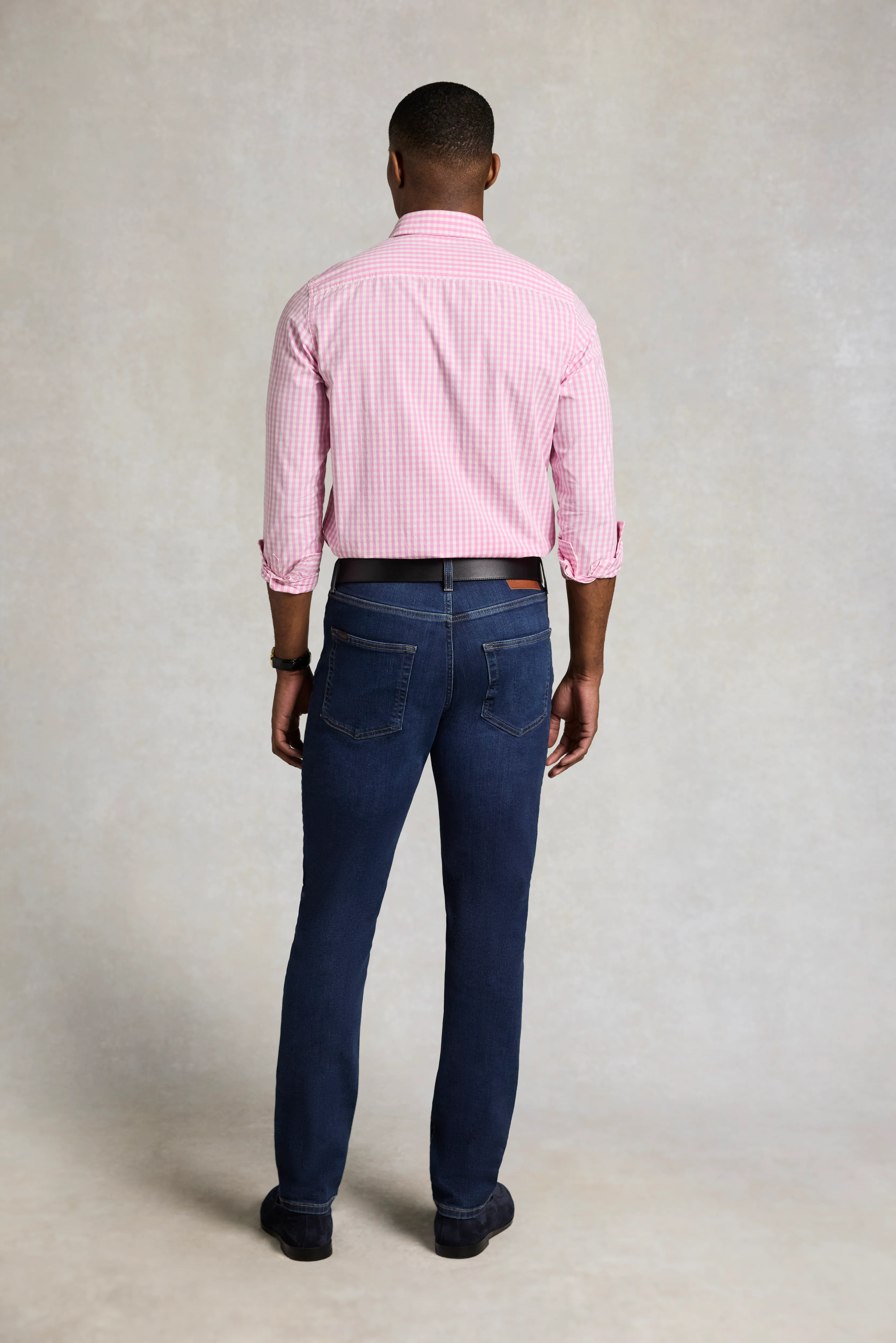 Men's Tailored Fit Button Down Shirt (Pink Gingham) - Image 6
