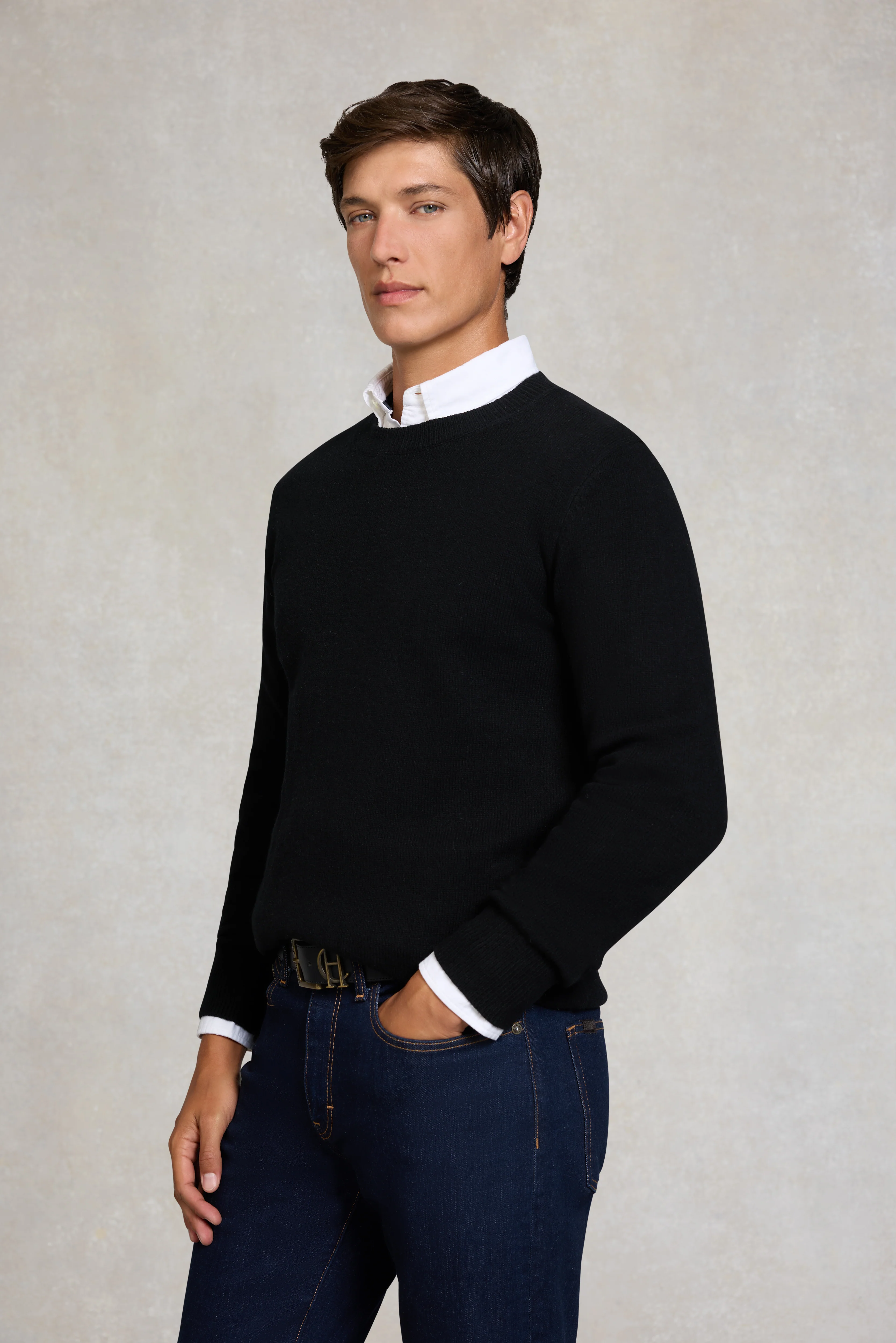 Byron Crew Neck Knit (Black) - Image 2