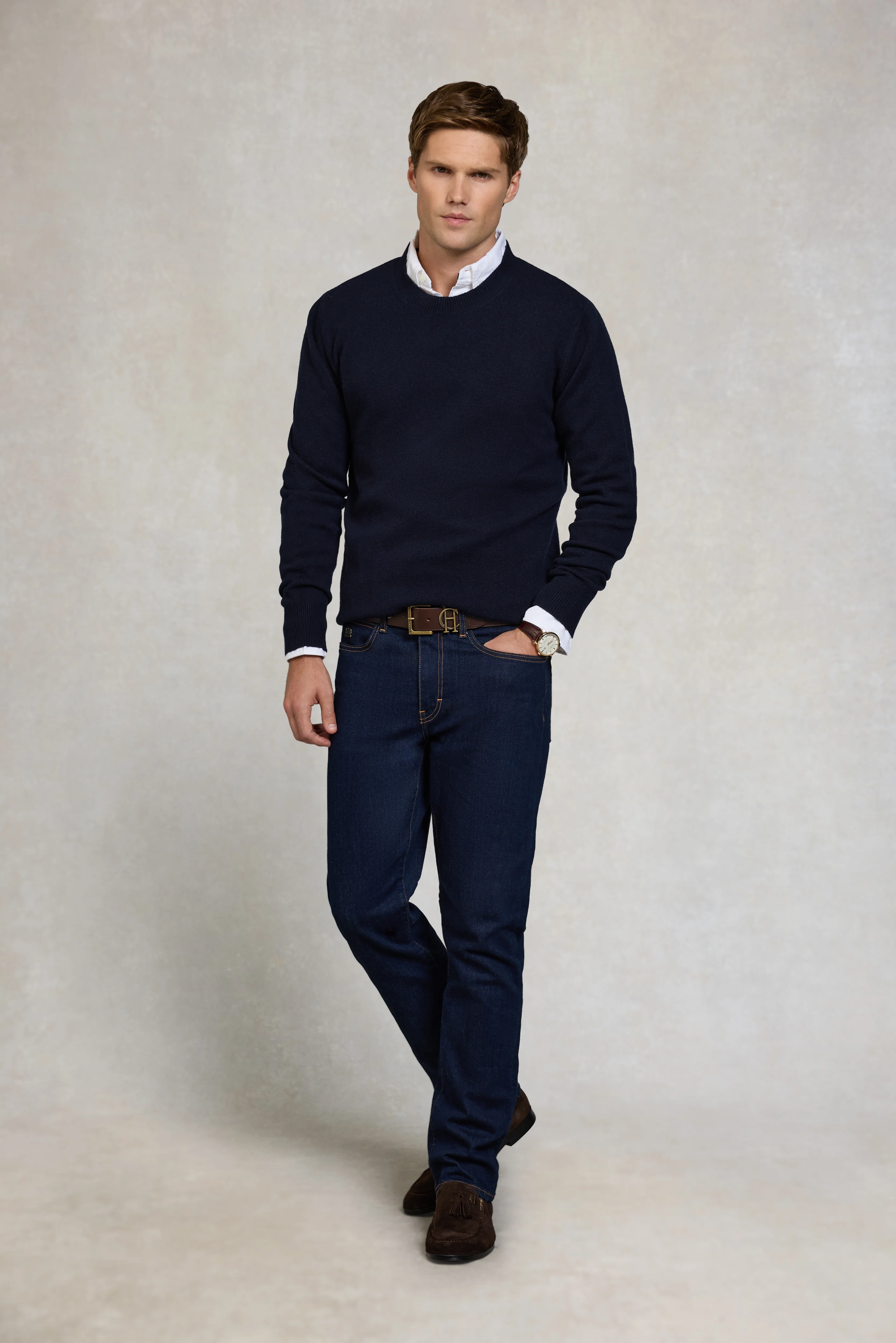 Byron Crew Neck Knit (Navy) - Image 7