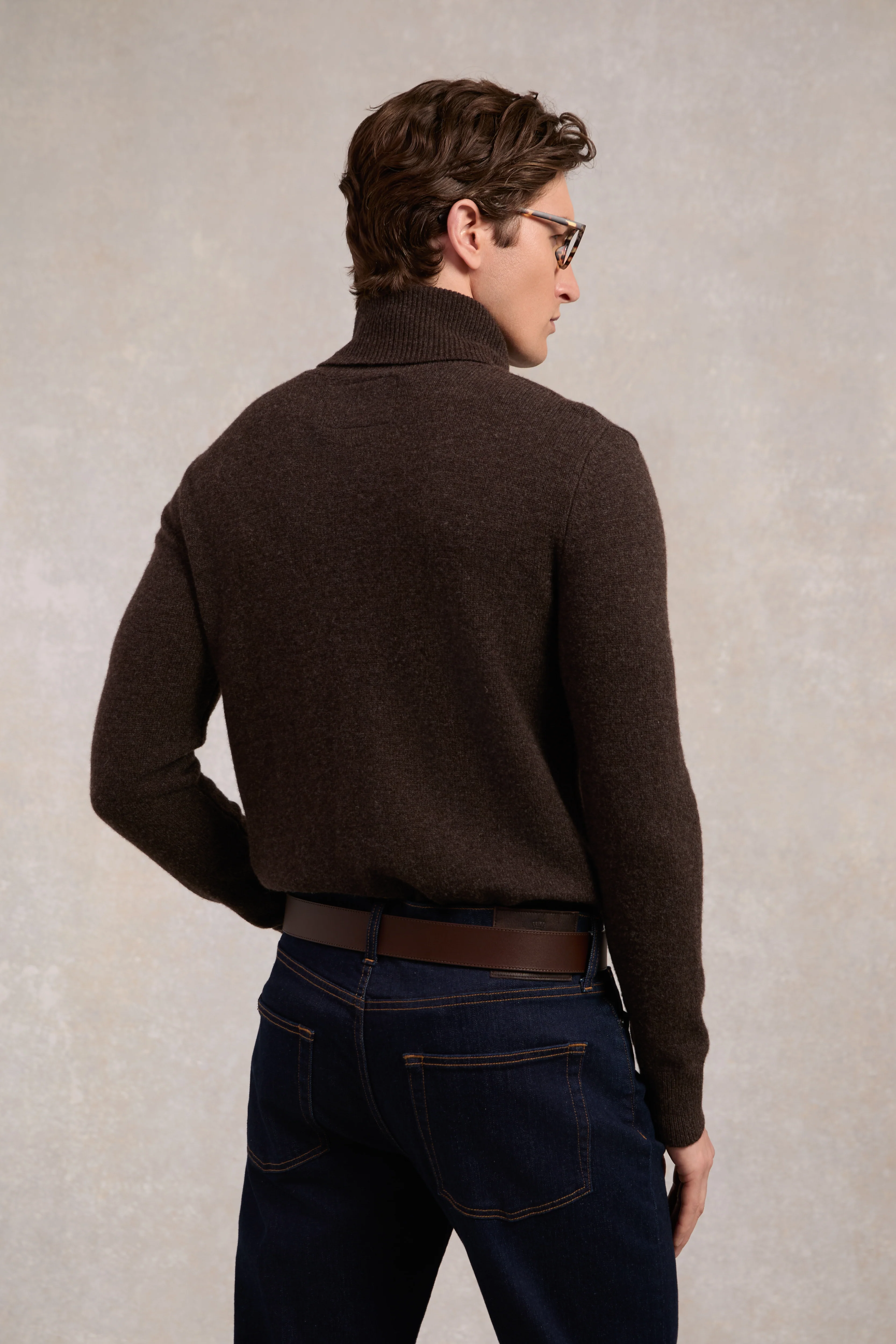 Byron Roll Neck Knit (Chocolate) - Image 2