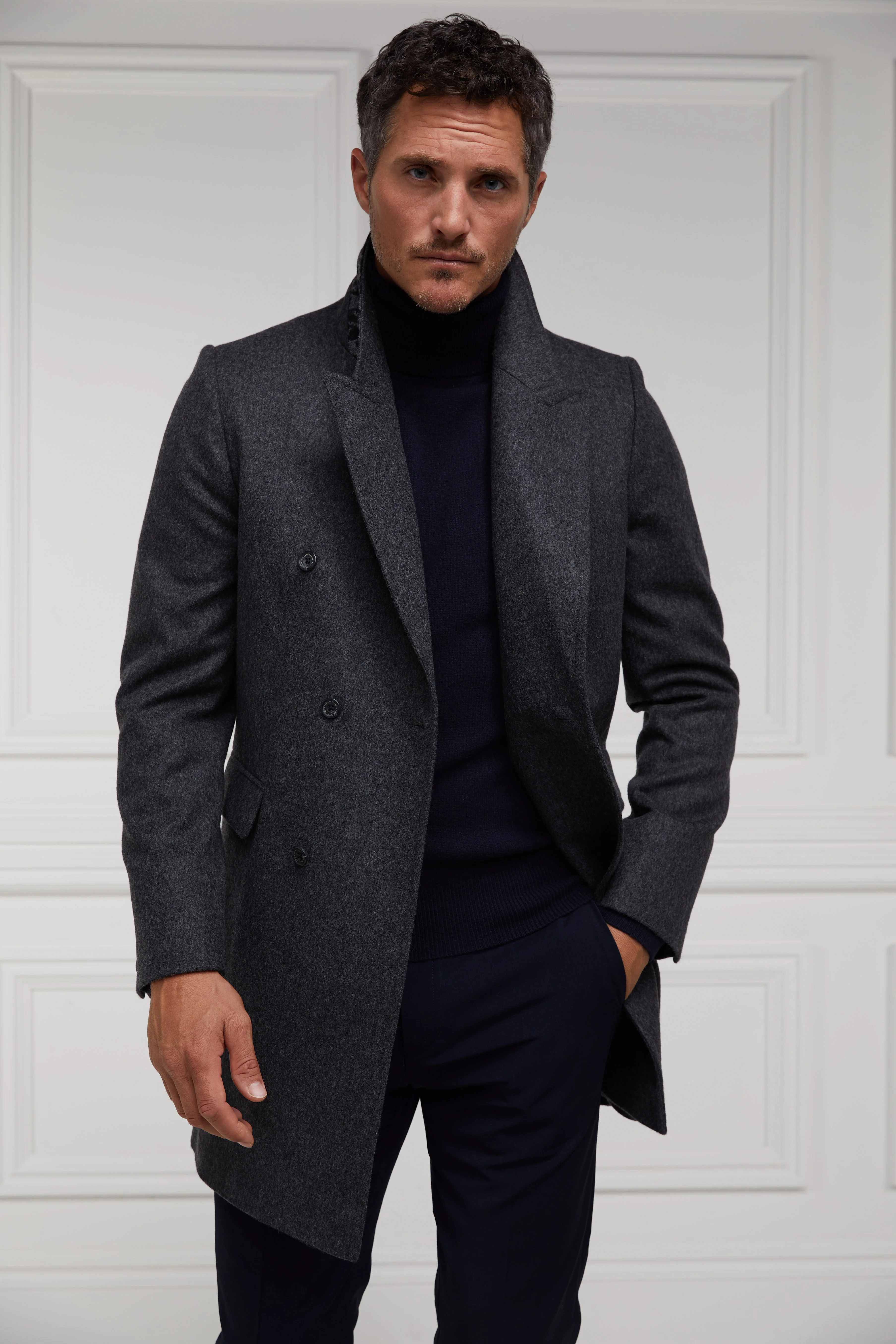 Byron Roll Neck Knit (Navy) - Image 2