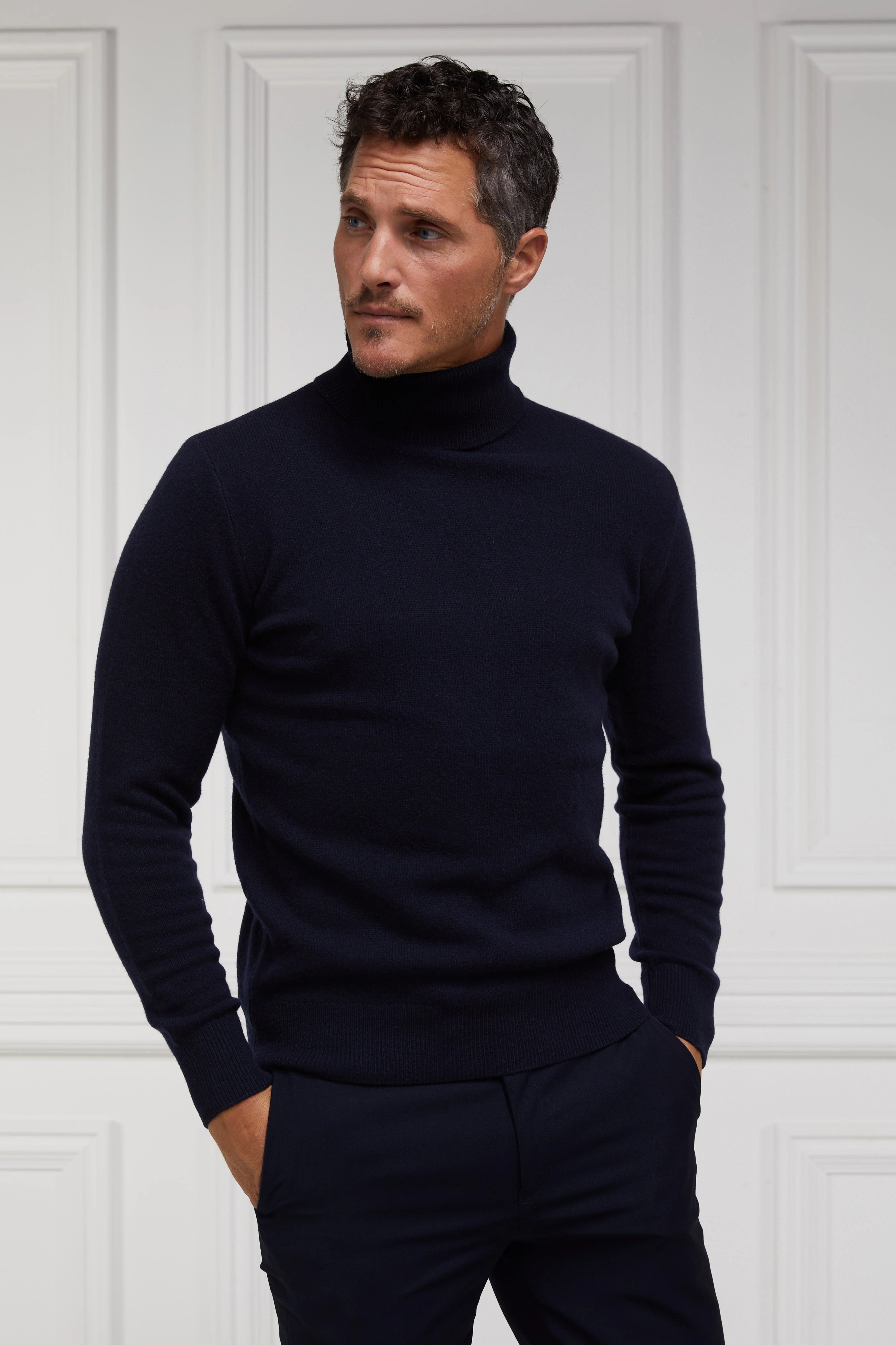 Byron Roll Neck Knit (Navy) - Image 3