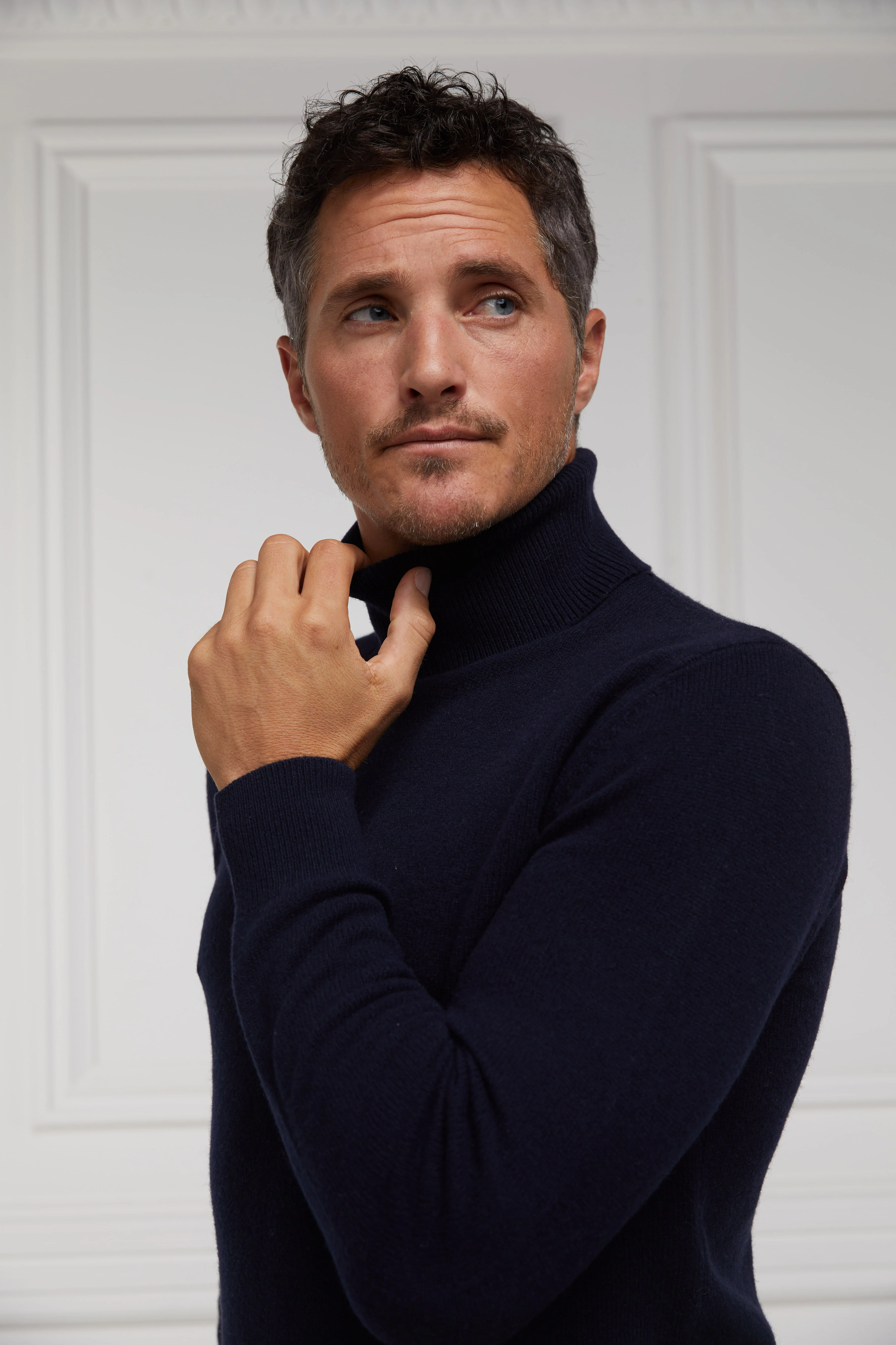 Byron Roll Neck Knit (Navy) - Image 5