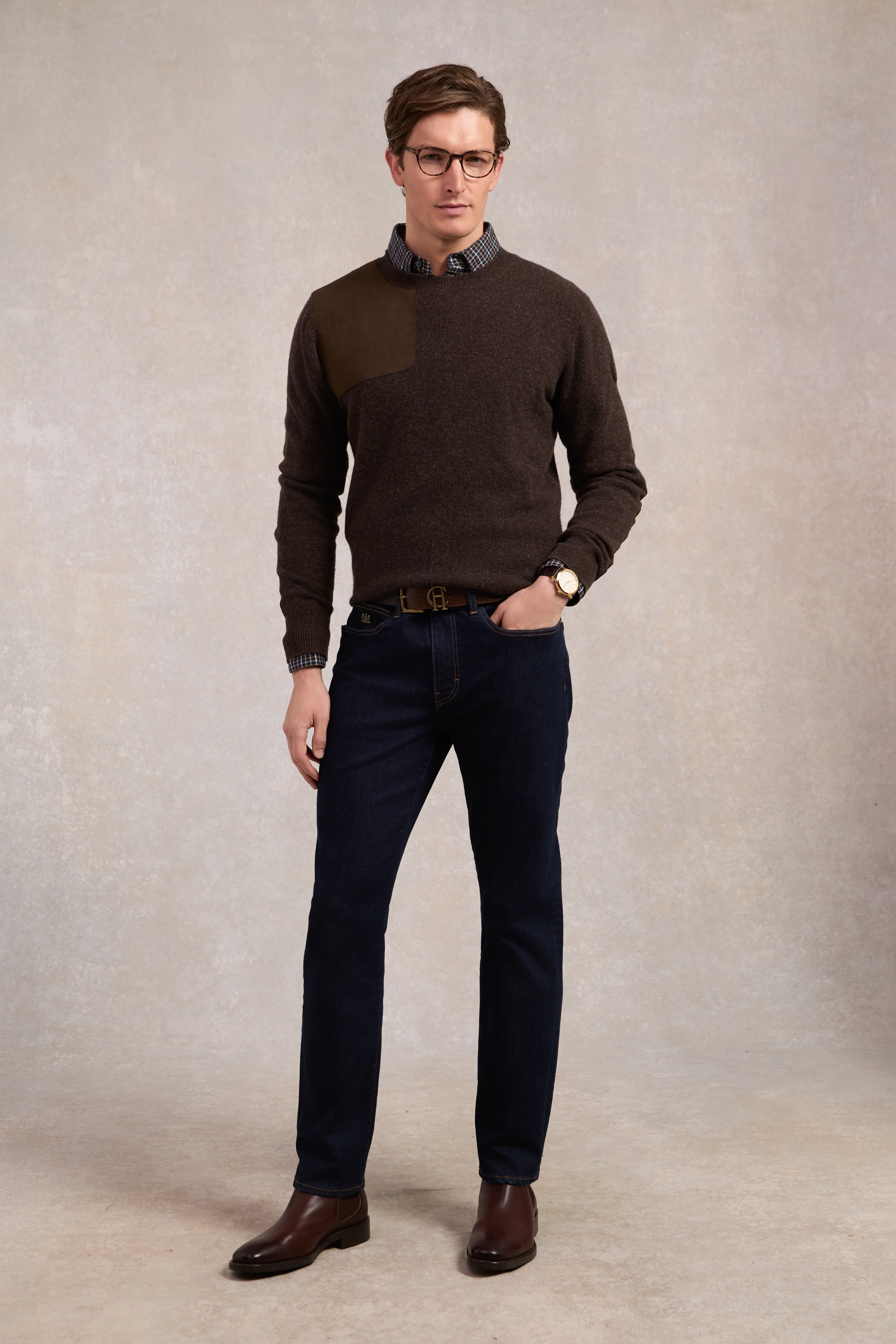 Country Crew Neck Knit (Chocolate) - Image 7