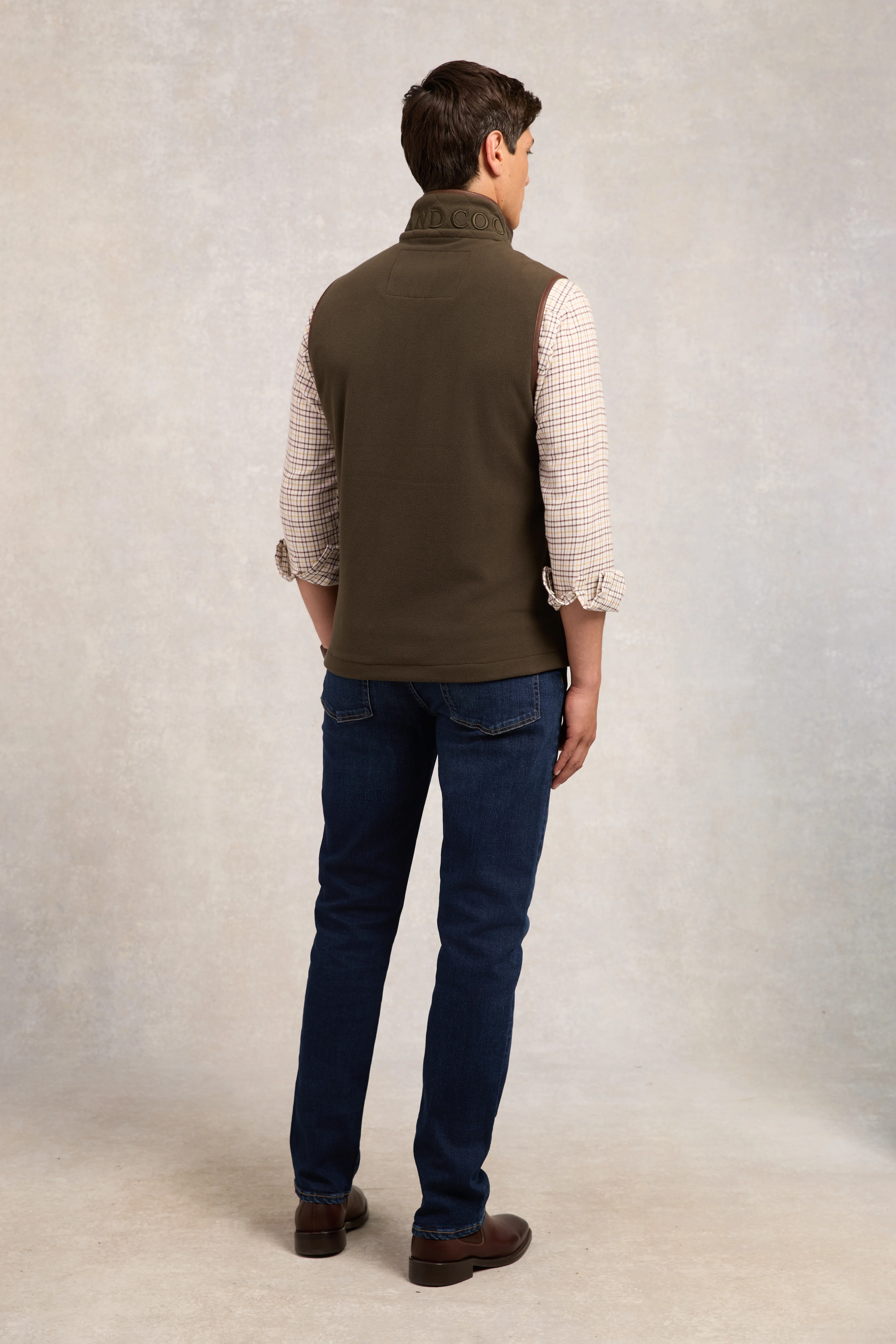 Men's Country Fleece Gilet (Khaki) - Image 5