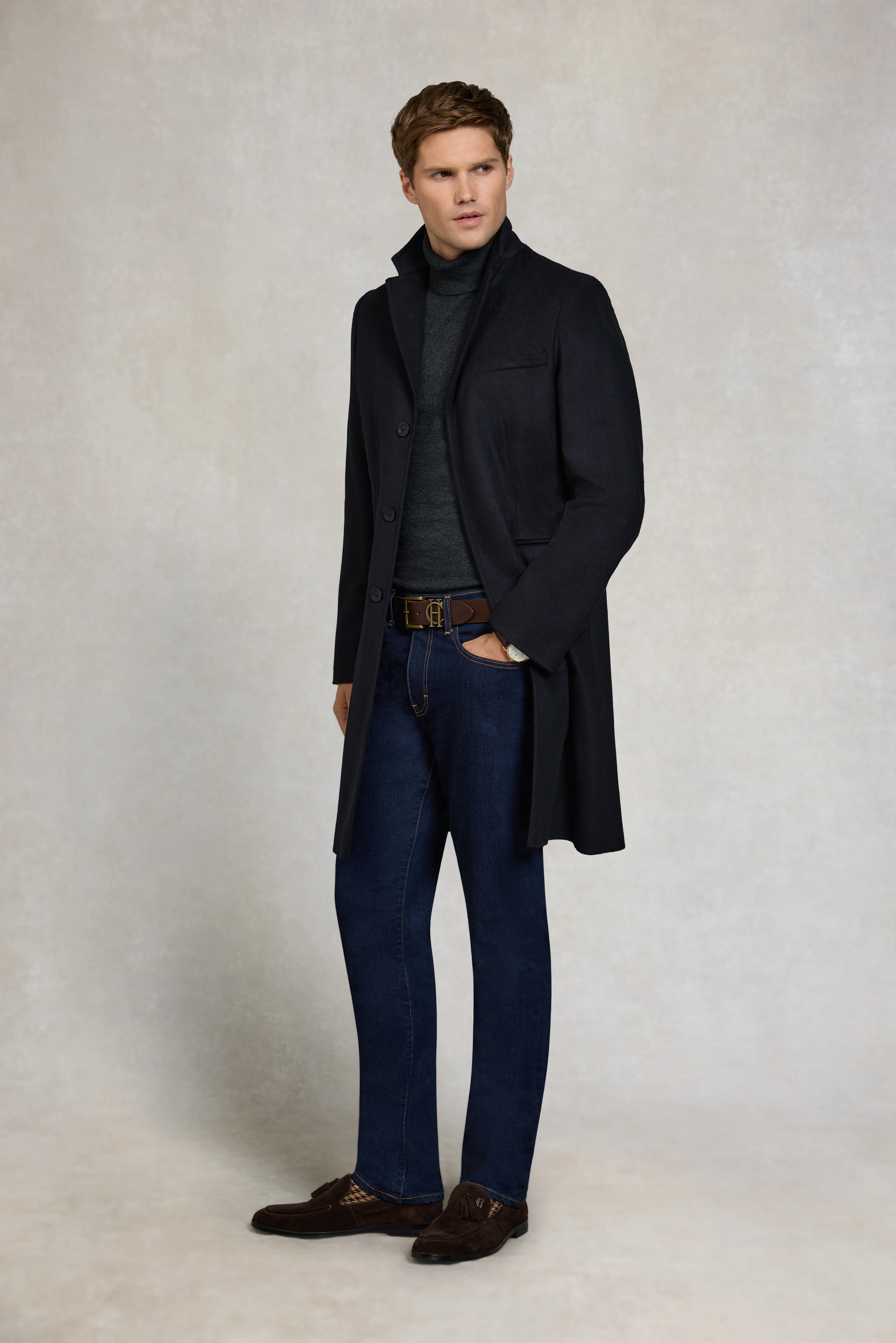 Fine Roll Neck Knit (Charcoal) - Image 3