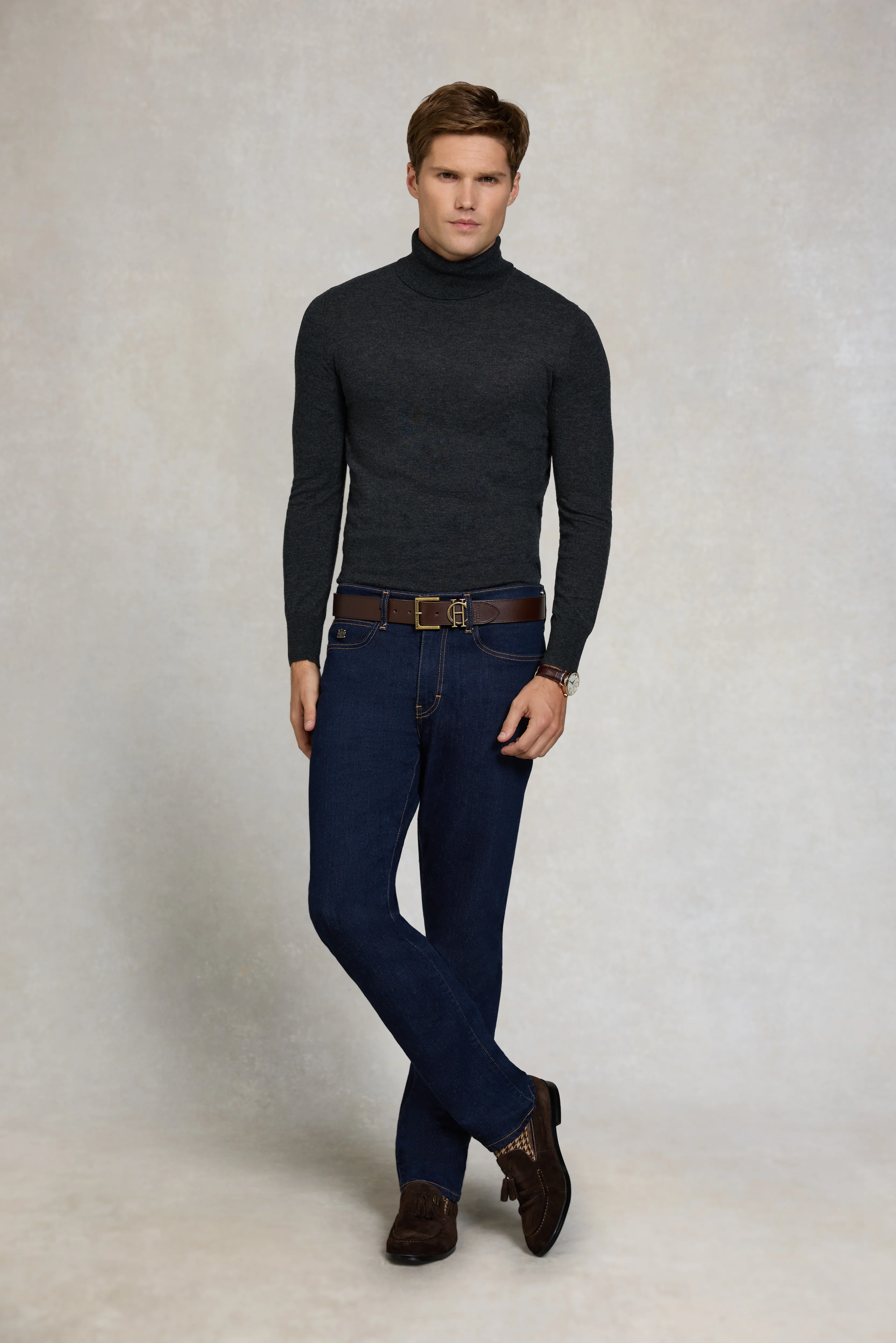 Fine Roll Neck Knit (Charcoal) - Image 4