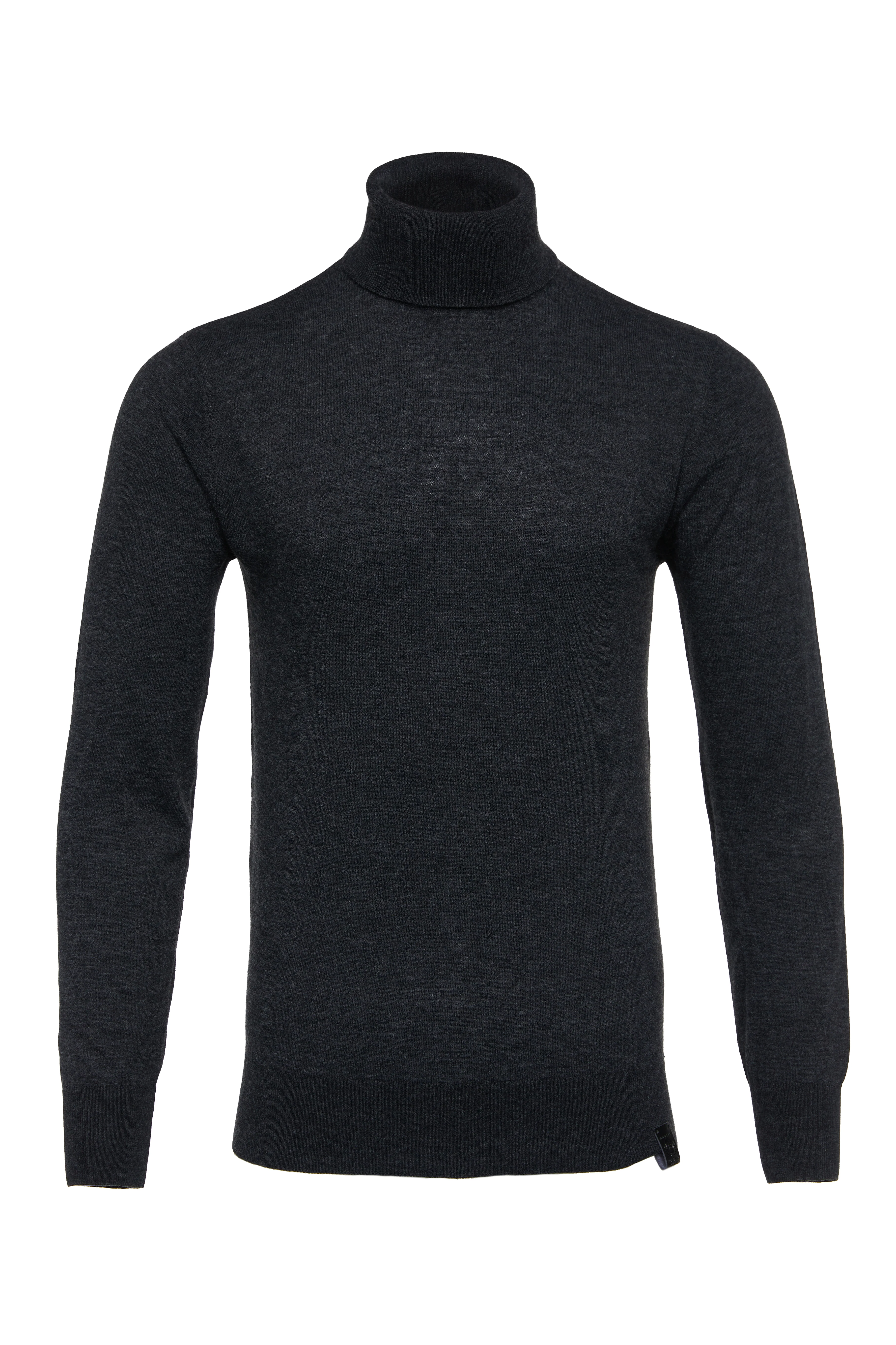 Fine Roll Neck Knit (Charcoal) - Image 7