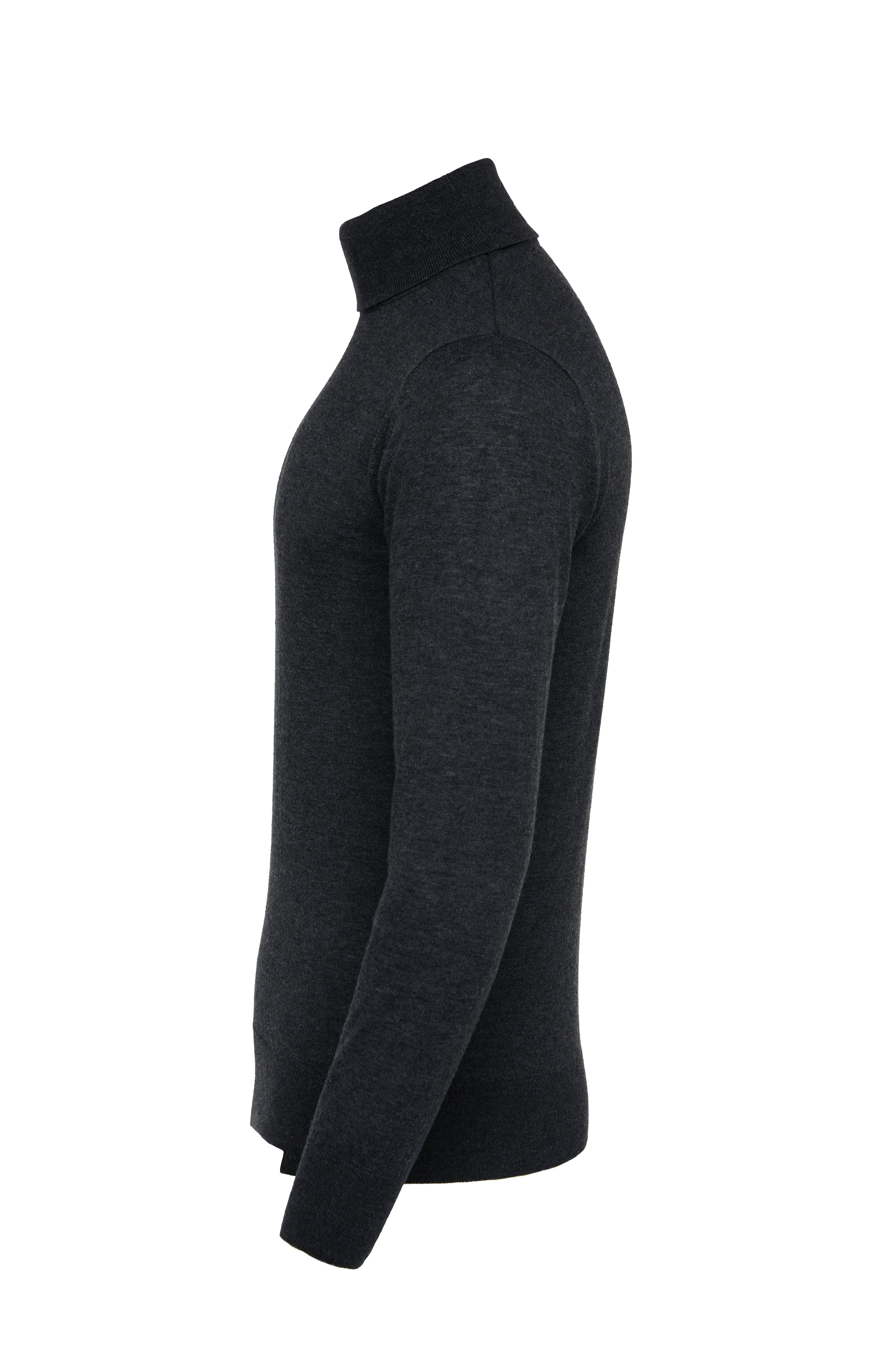 Fine Roll Neck Knit (Charcoal) - Image 8