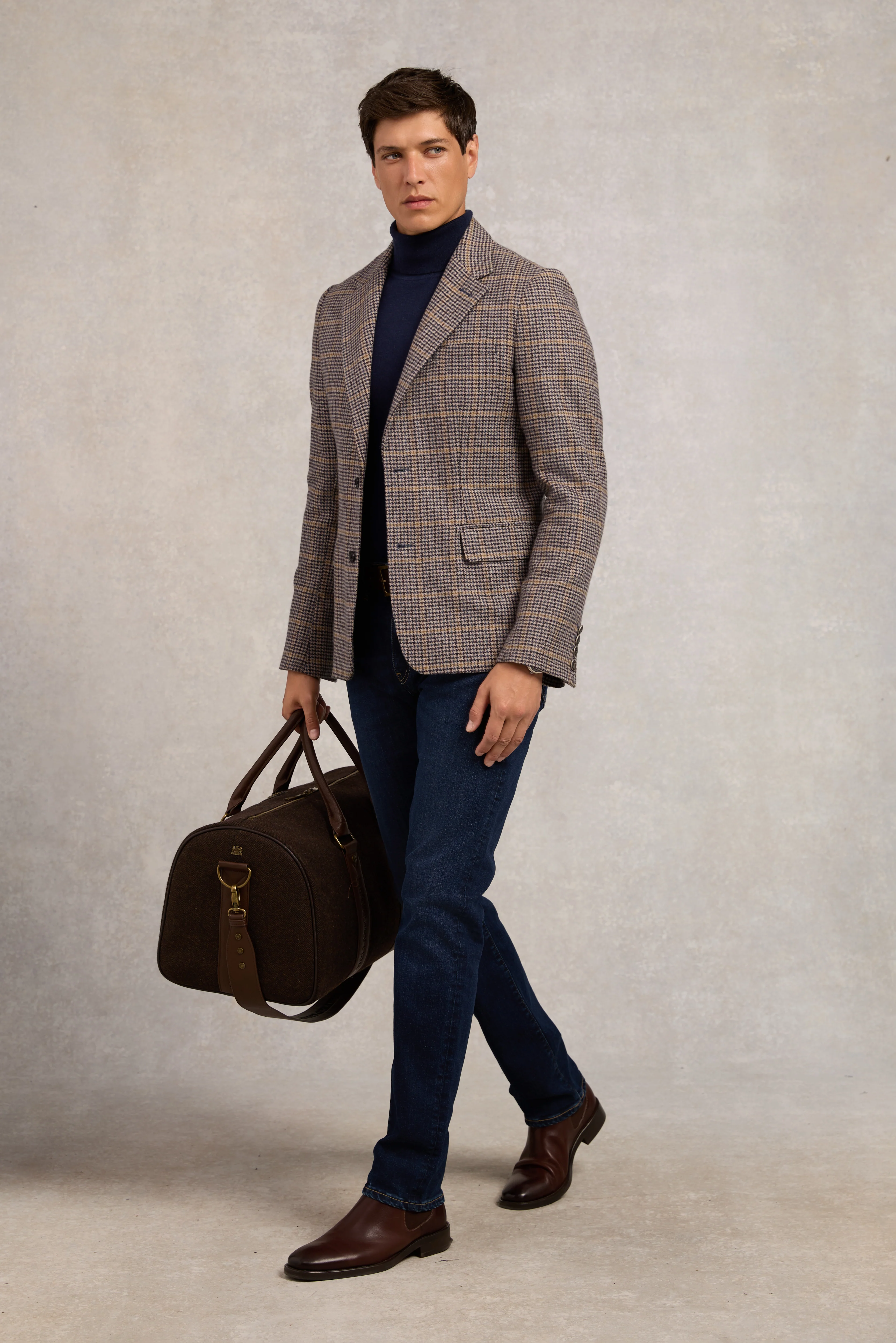 Fine Roll Neck Knit (Navy) - Image 2