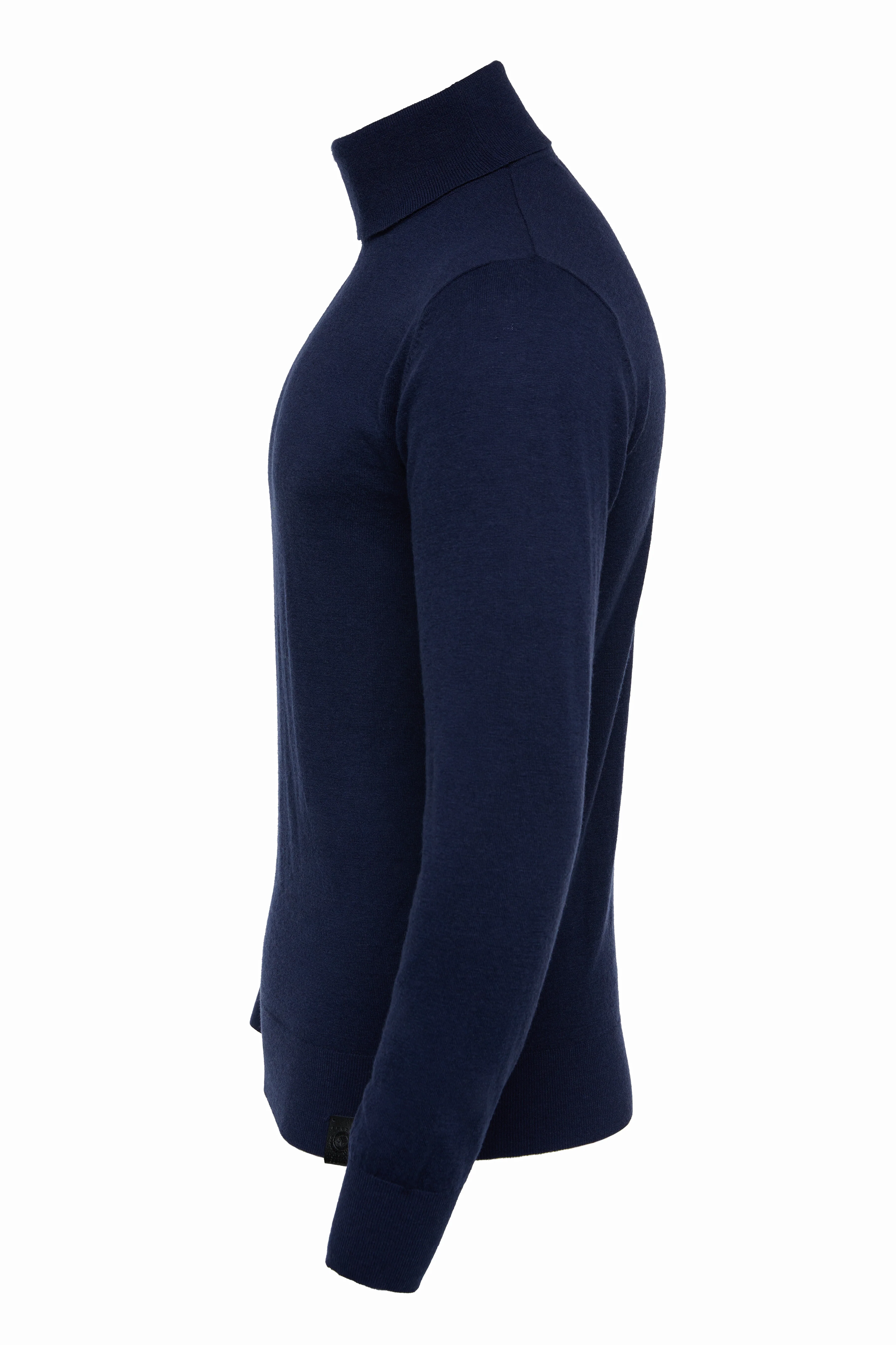 Fine Roll Neck Knit (Navy) - Image 7