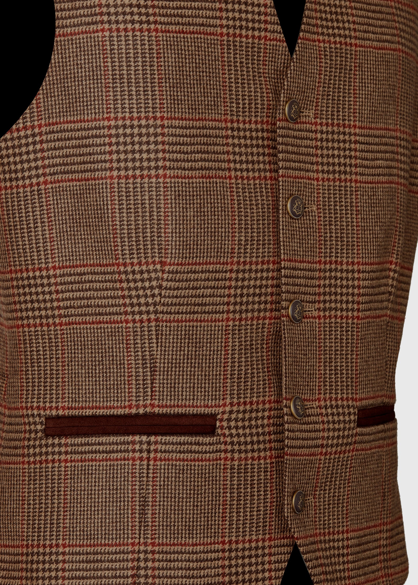 St James Waistcoat (Clarence Check Merlot) - Image 7