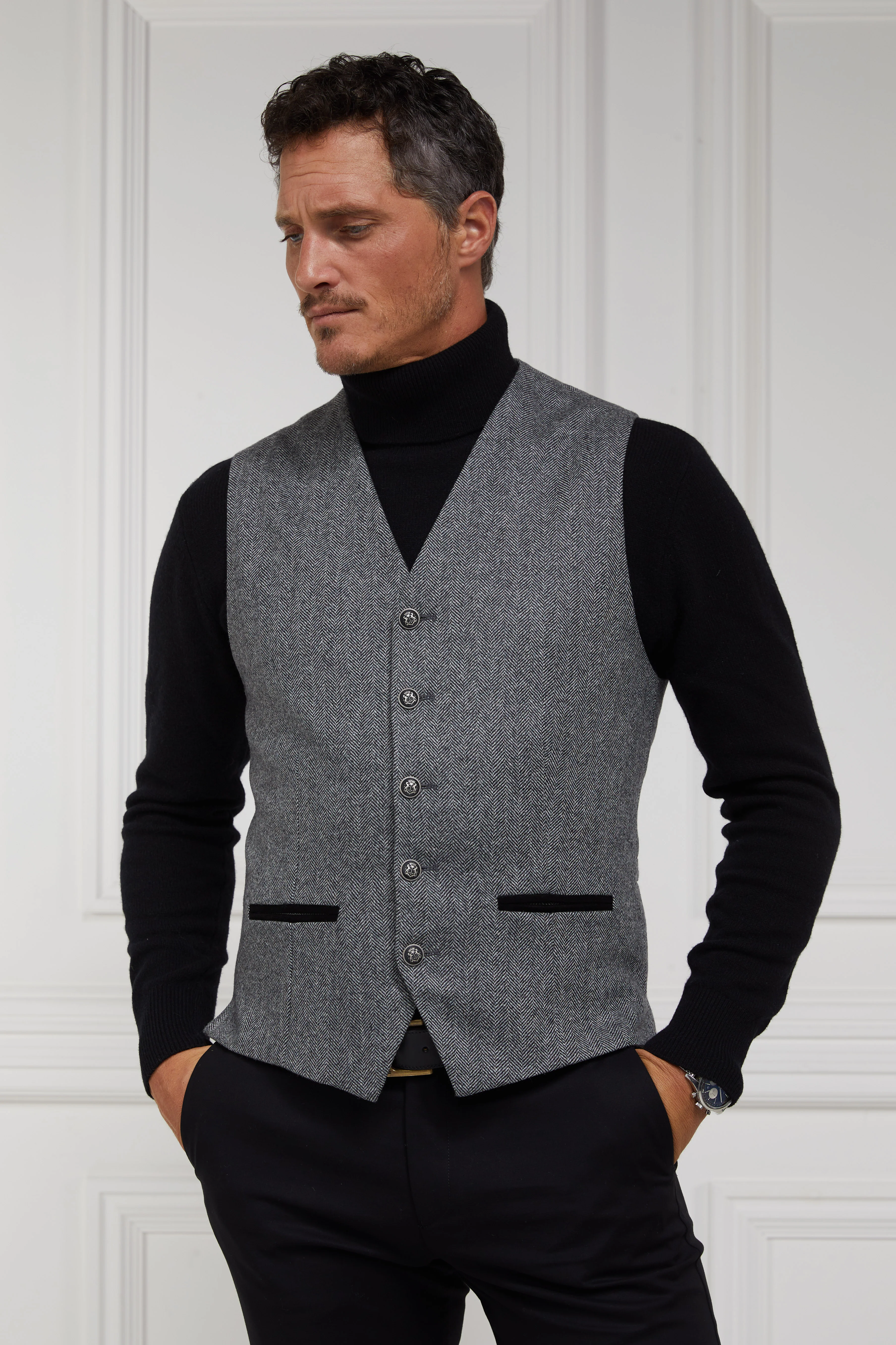 St James Waistcoat (Mono Herringbone) - Image 3