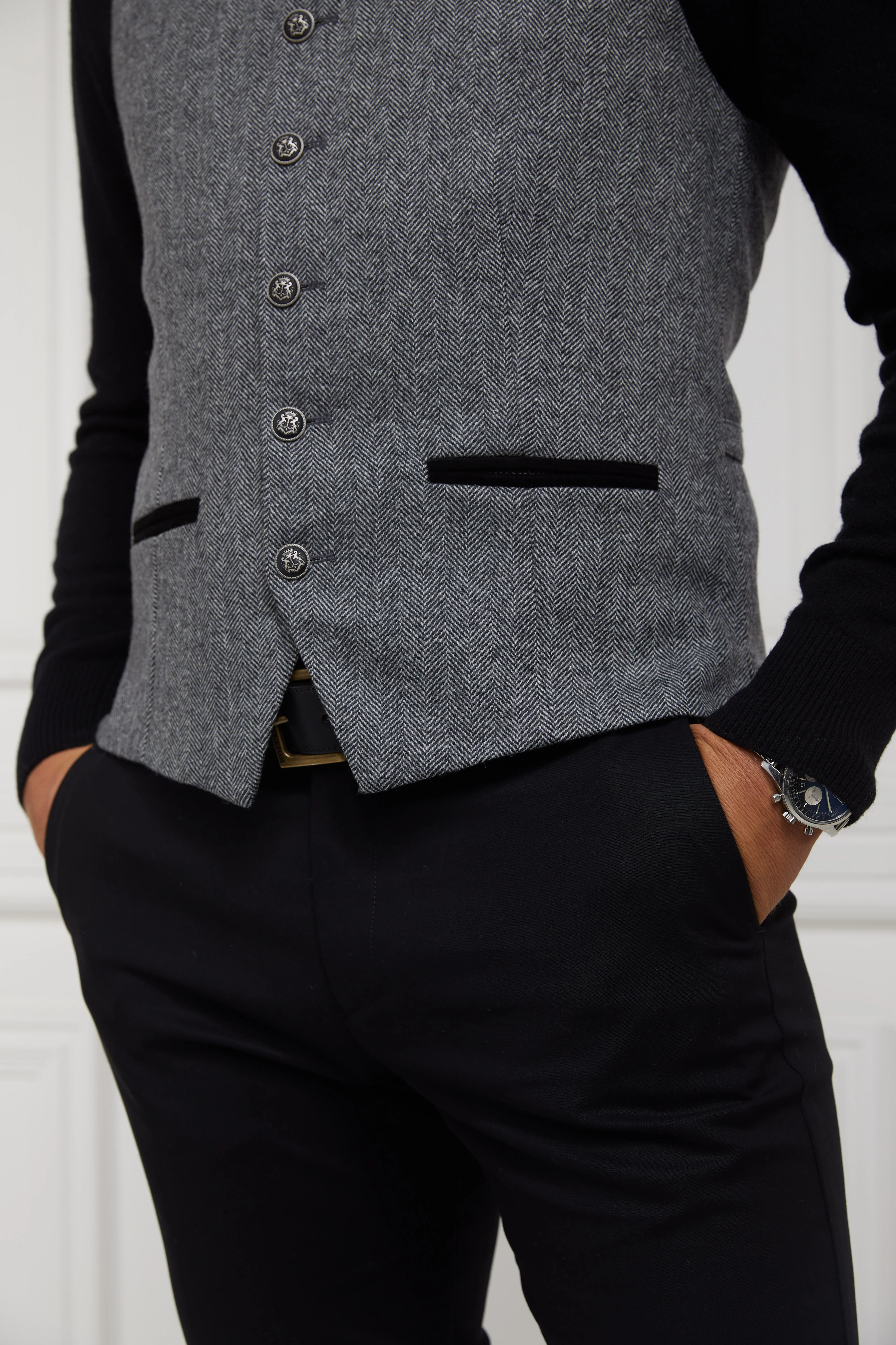 St James Waistcoat (Mono Herringbone) - Image 6