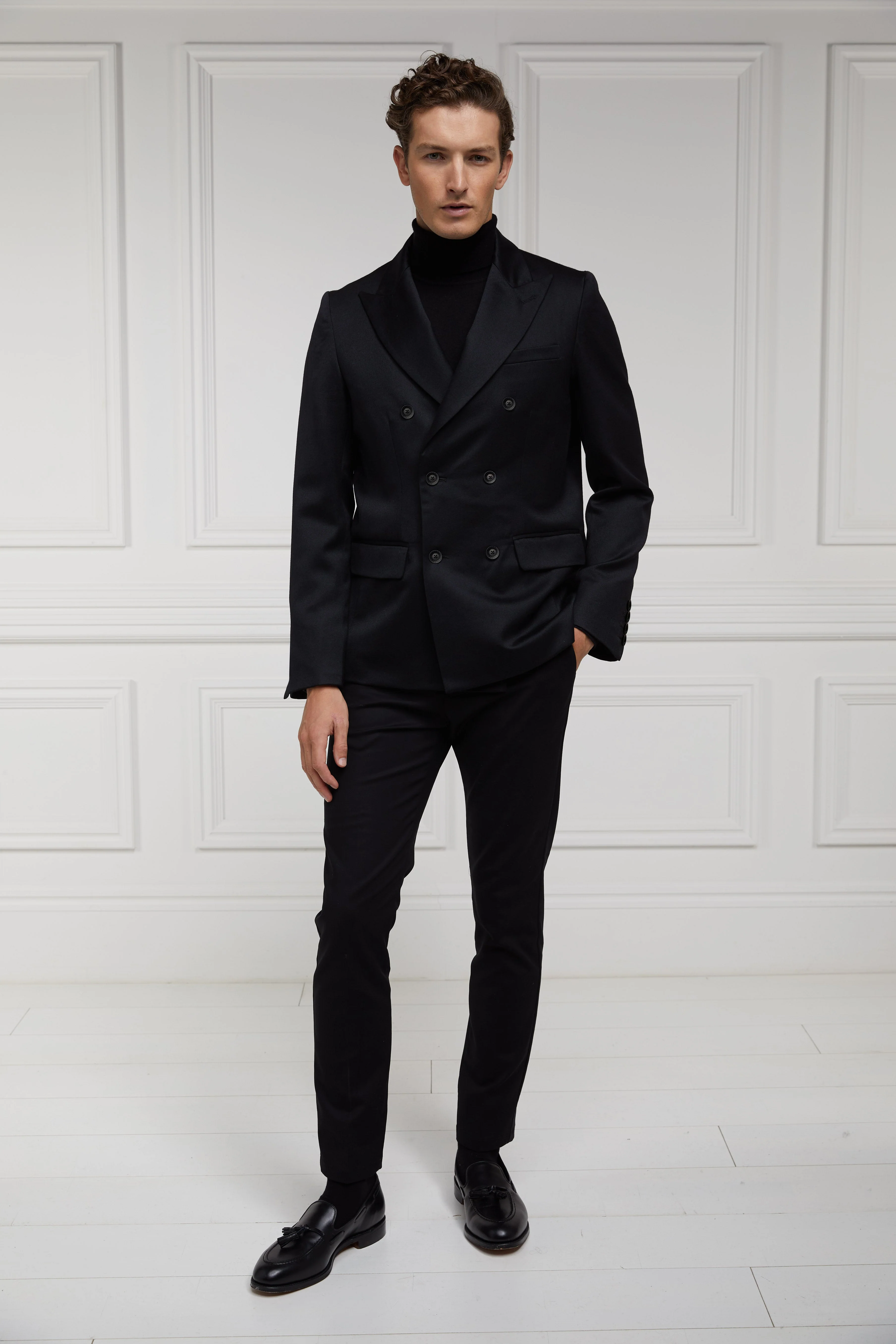 The Double Breasted Blazer (Black Barathea) - Image 3