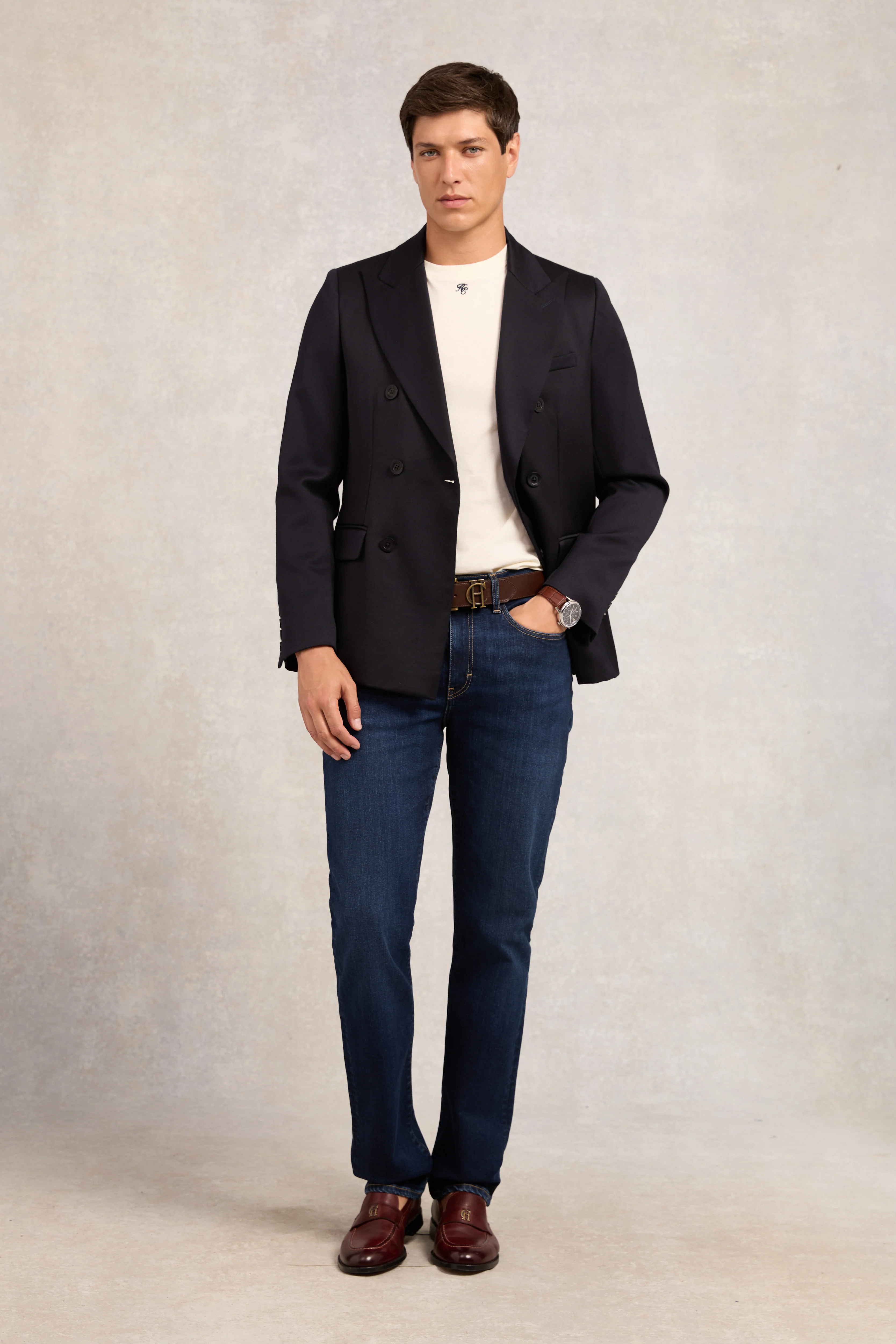 The Double Breasted Blazer (Navy Barathea)
