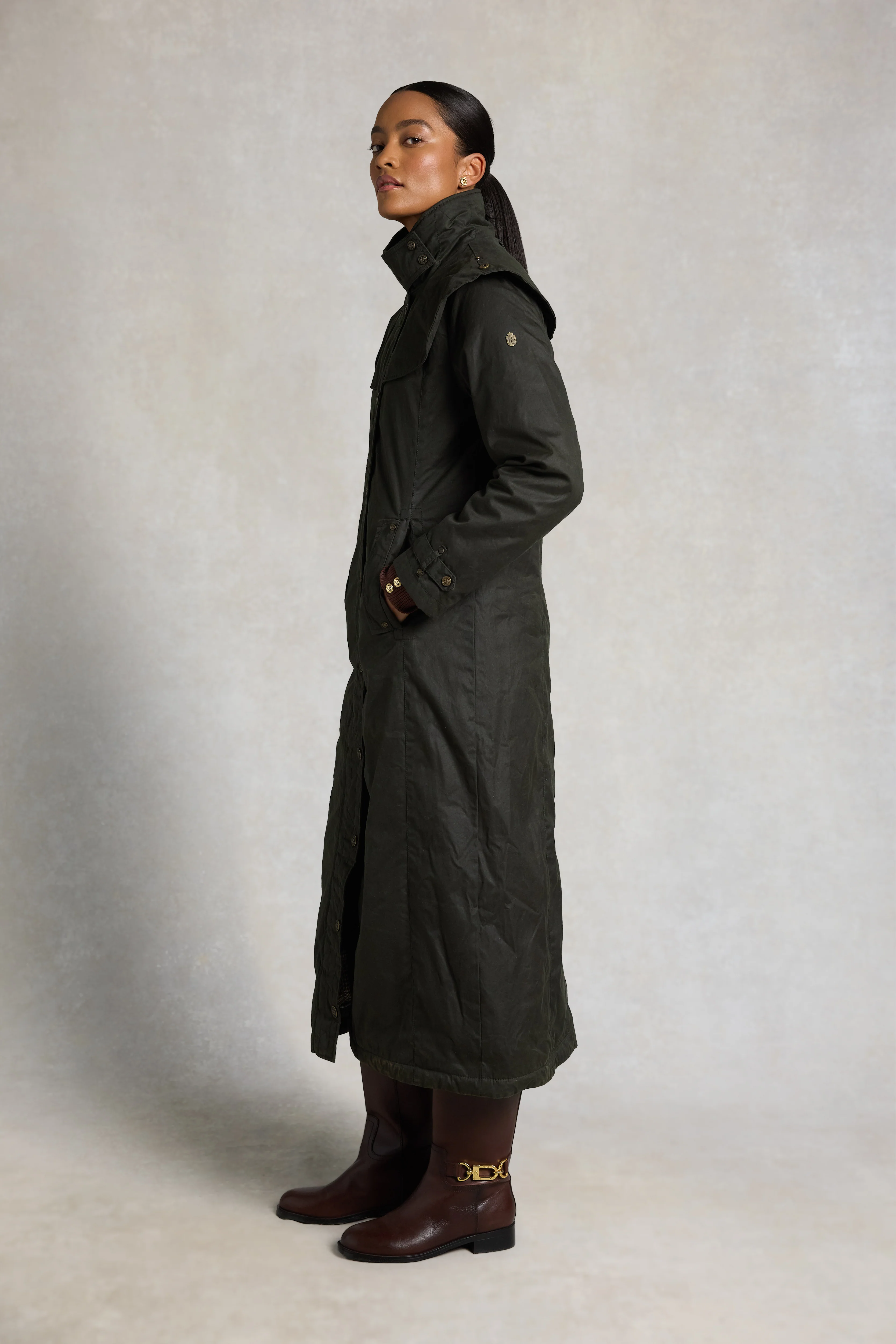 Merissa Wax Stockman Coat (Dark Olive) - Image 4