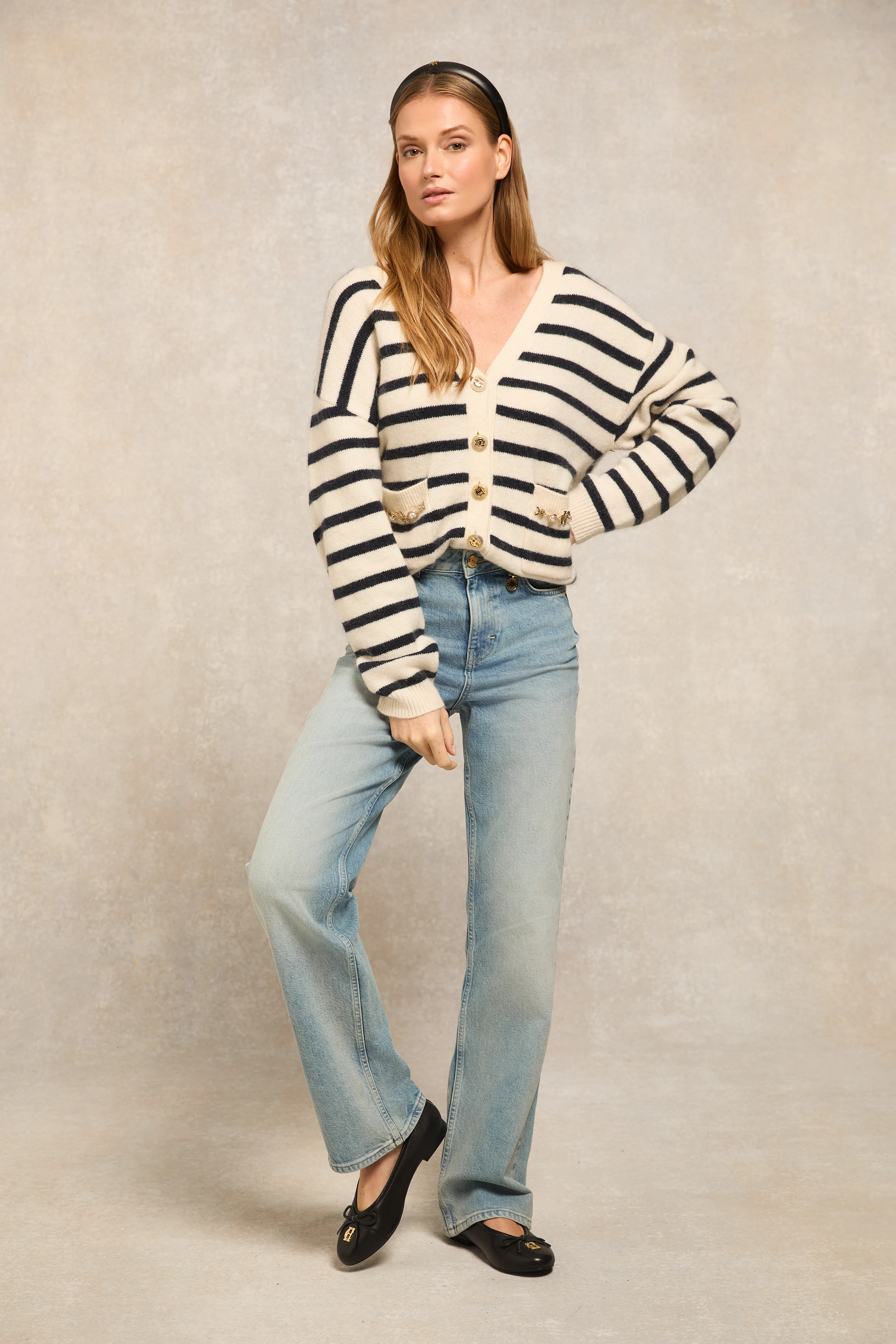 Mila Cardigan (Natural Stripe) - Image 3