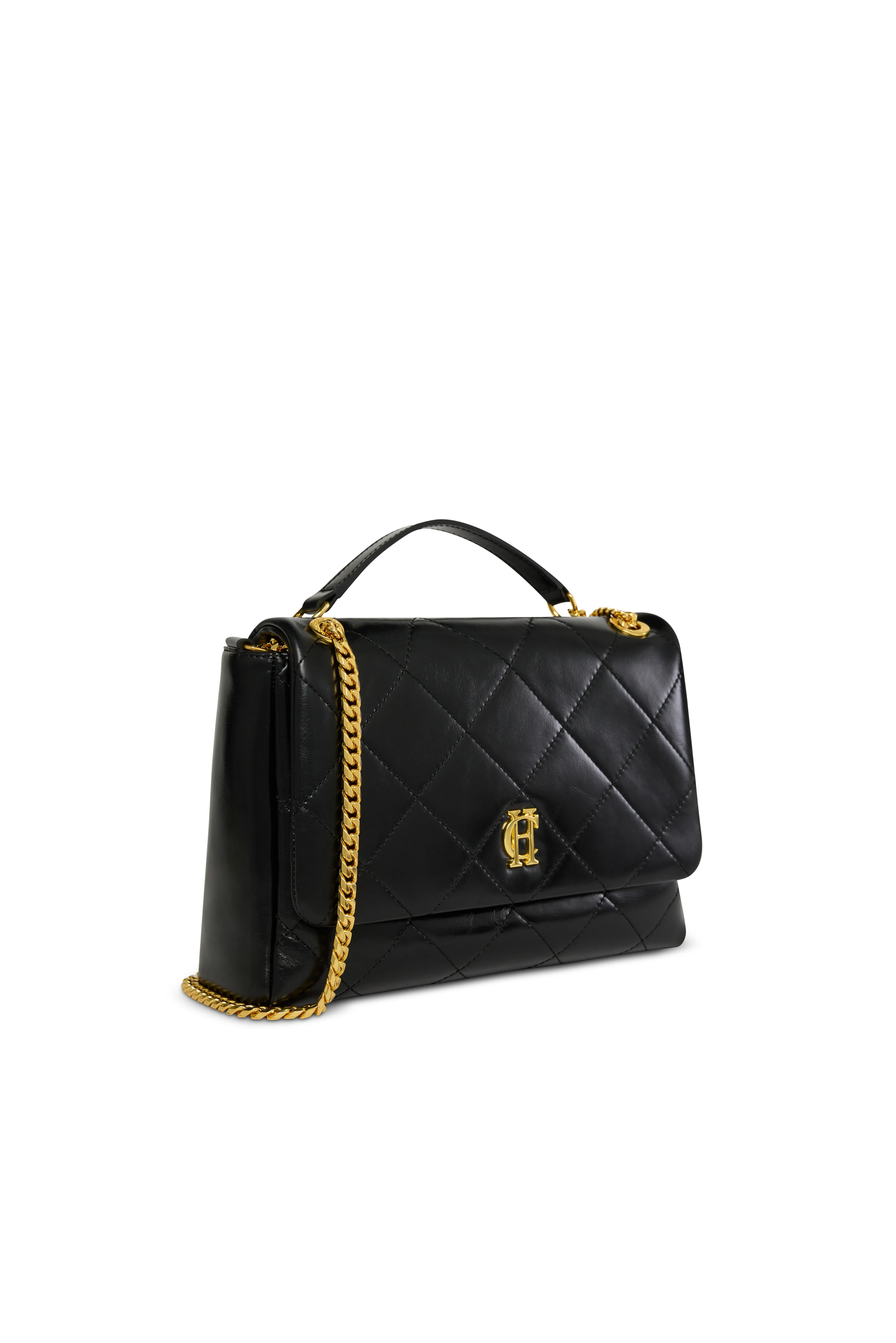 Milan Midi Shoulder Bag (Black Leather) - Image 8
