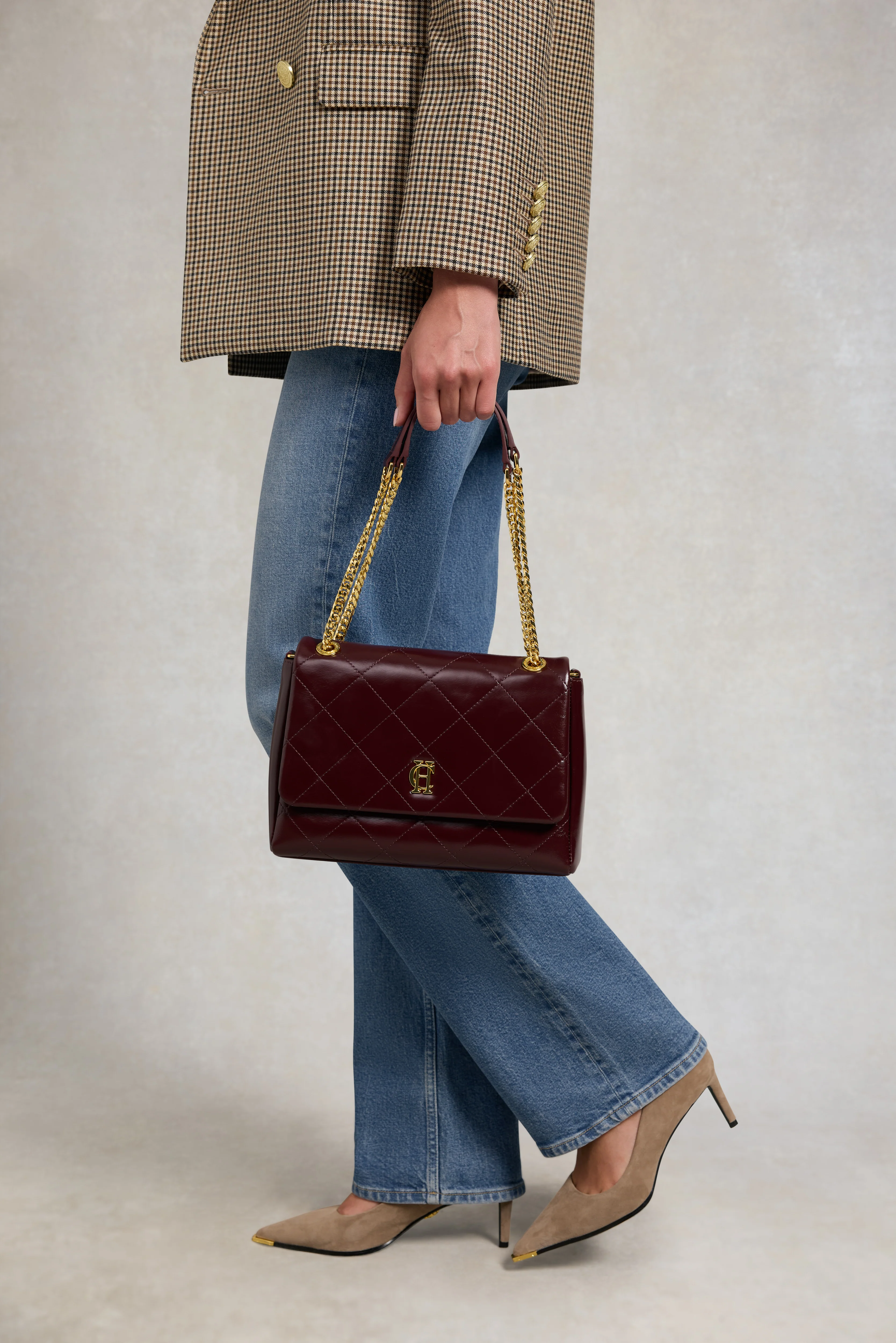 Milan Midi Shoulder Bag (Oxblood) - Image 3
