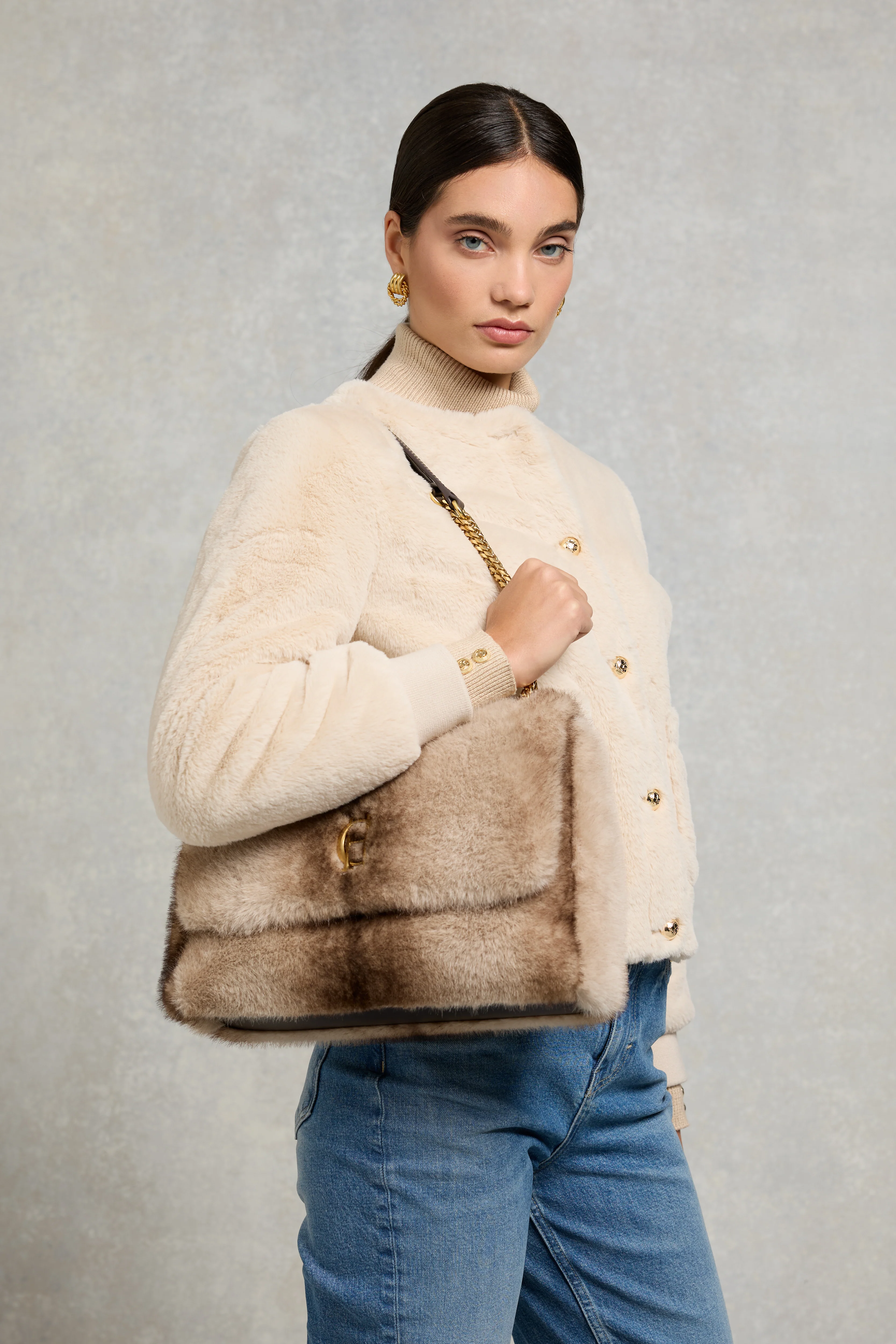Milan Shoulder Bag (Mink Faux Fur) - Image 7