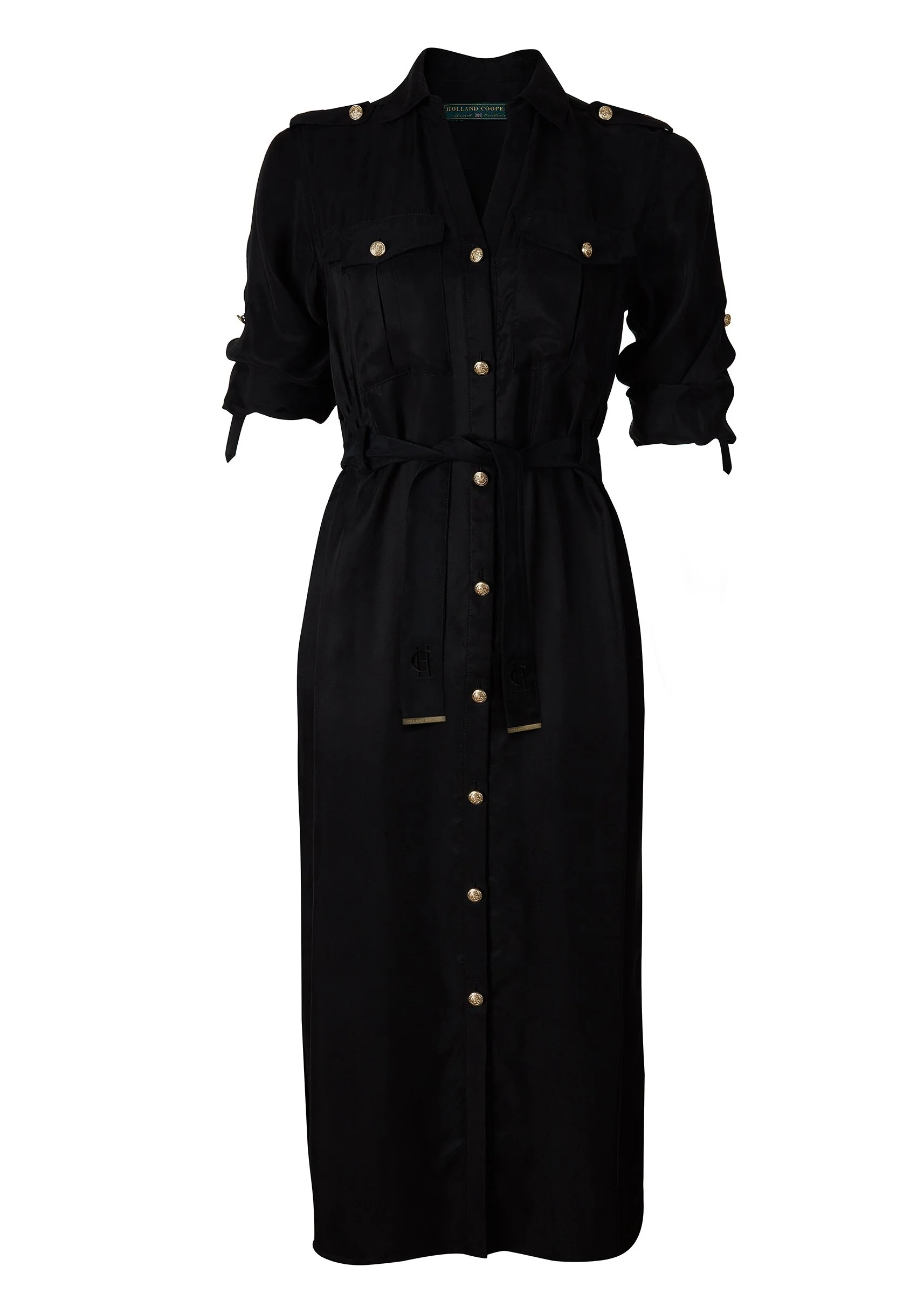 Military Midi Dress (Black) - Image 4