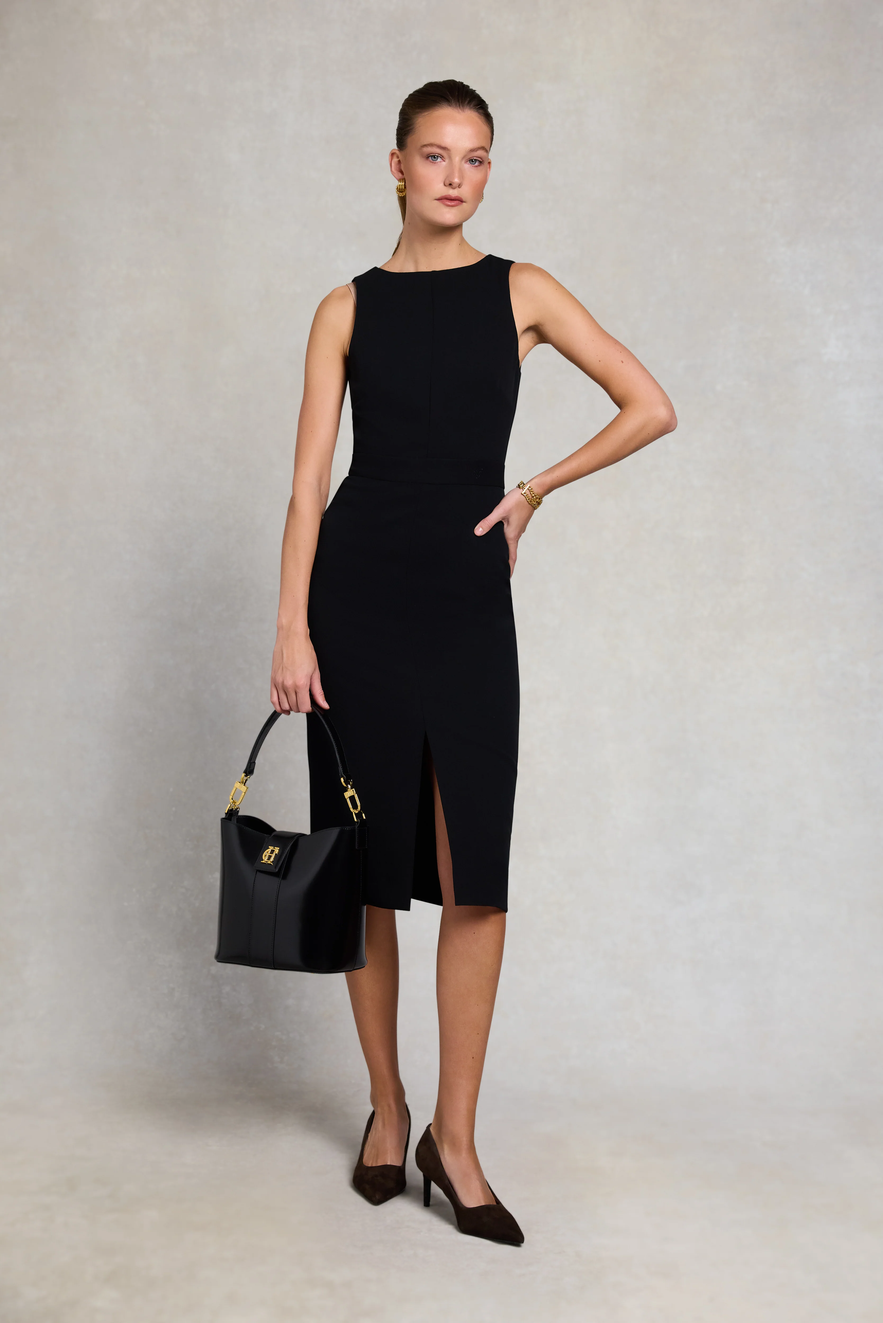 Mira Midi Dress (Black) - Image 3