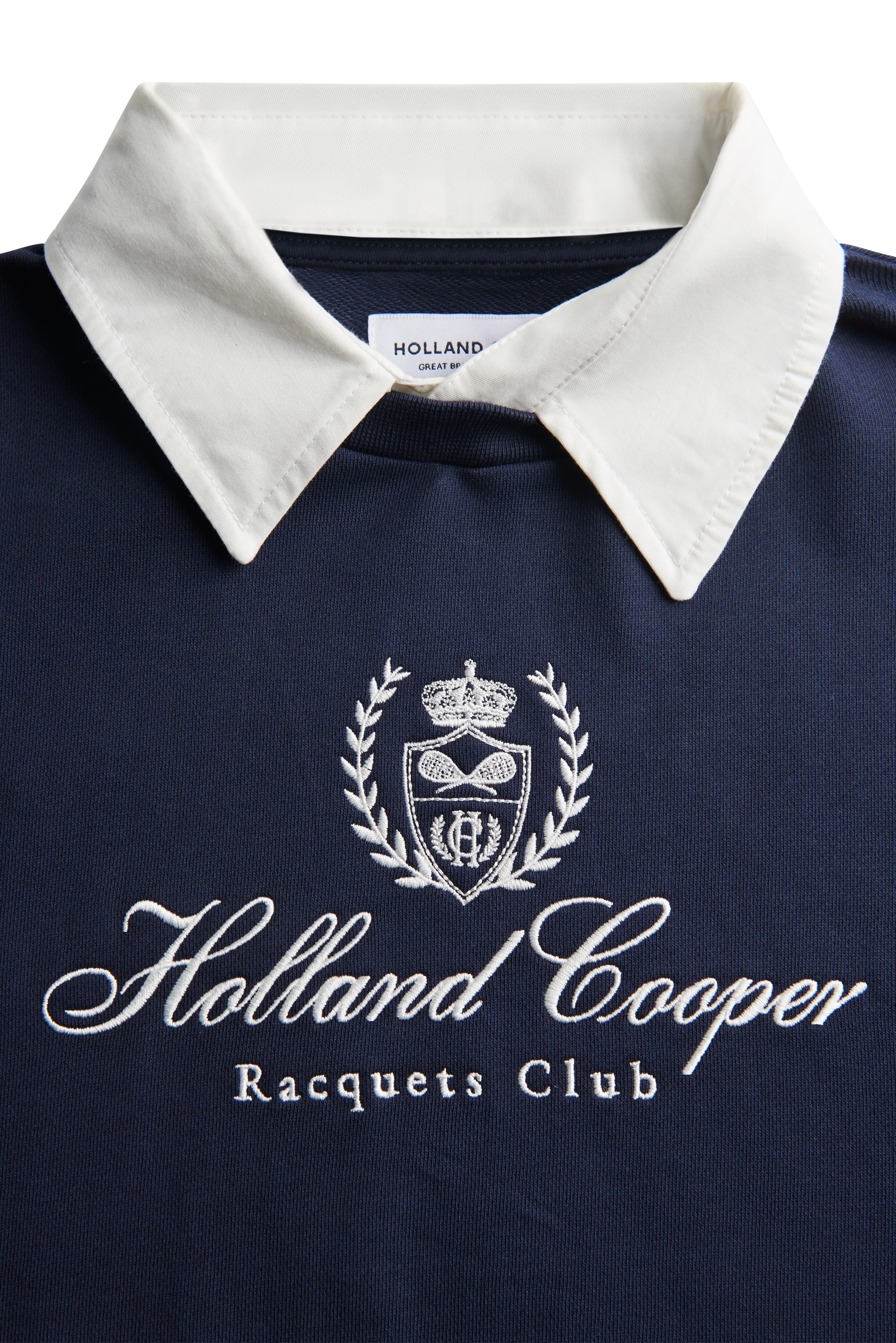 Mock Collar Crew Neck Sweat (Navy) - Image 6