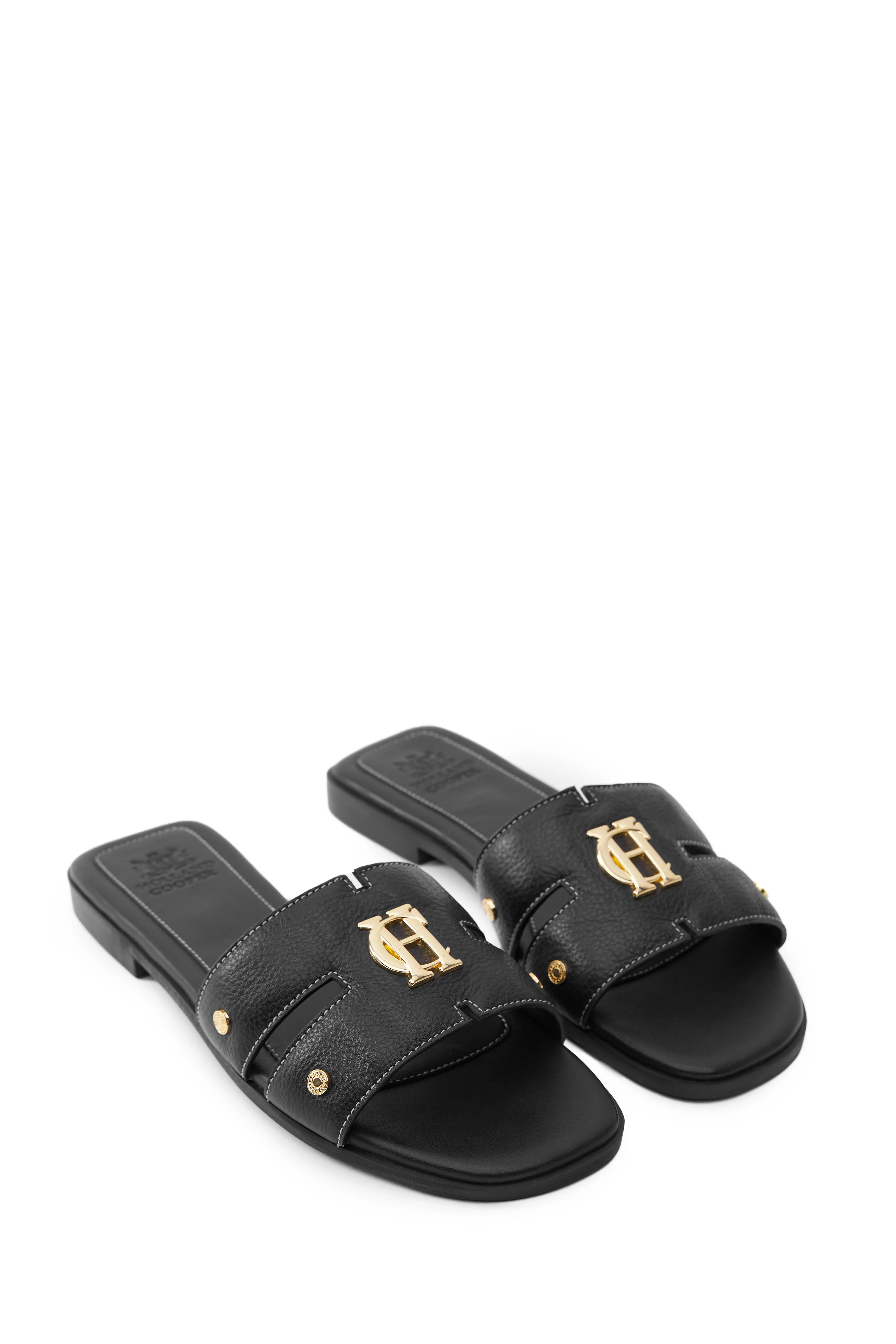 Monogram Slides (Black Leather) - Image 4