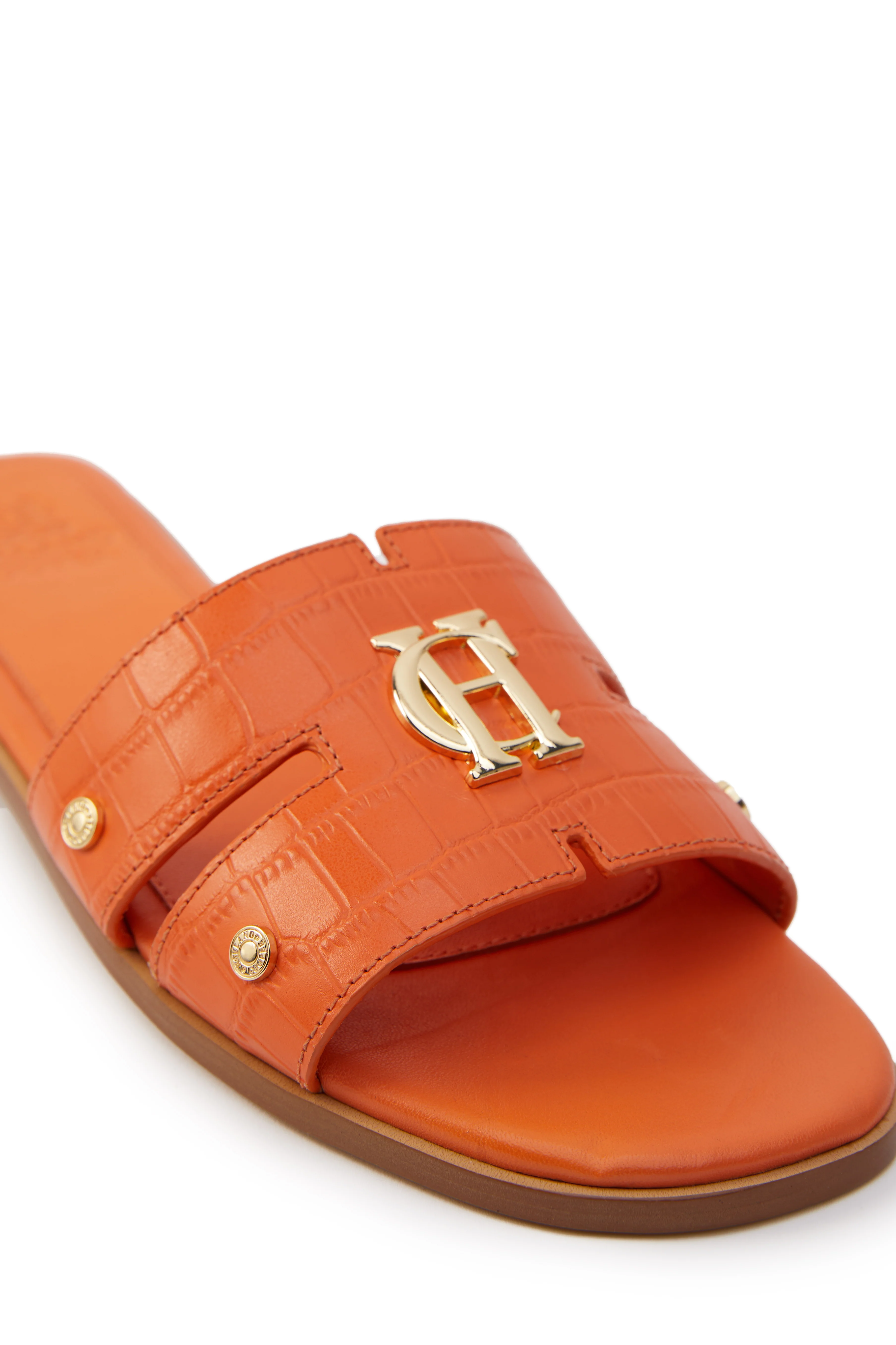 Monogram Slides (Orange Croc) - Image 6