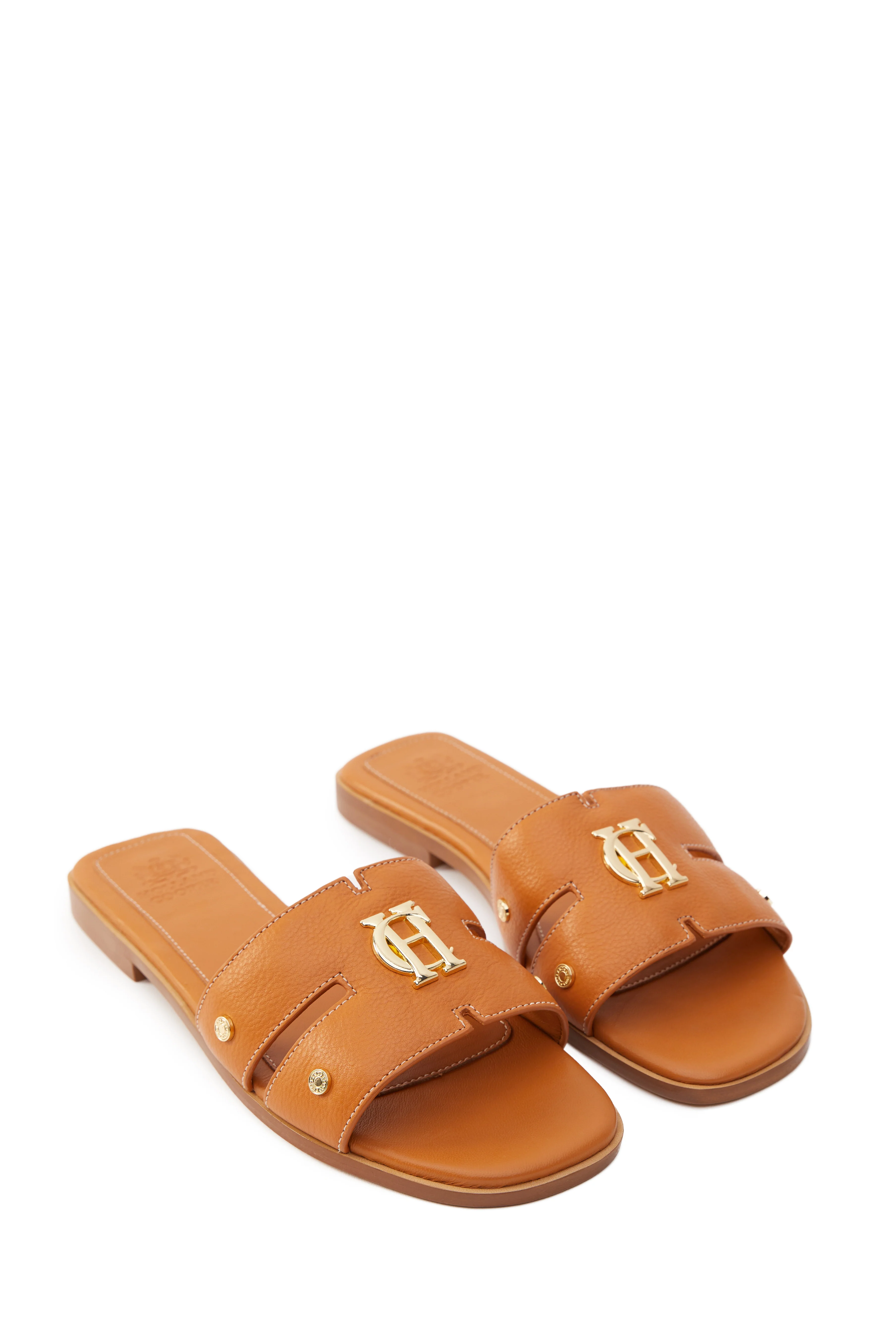 Monogram Slides (Tan Leather) - Image 4