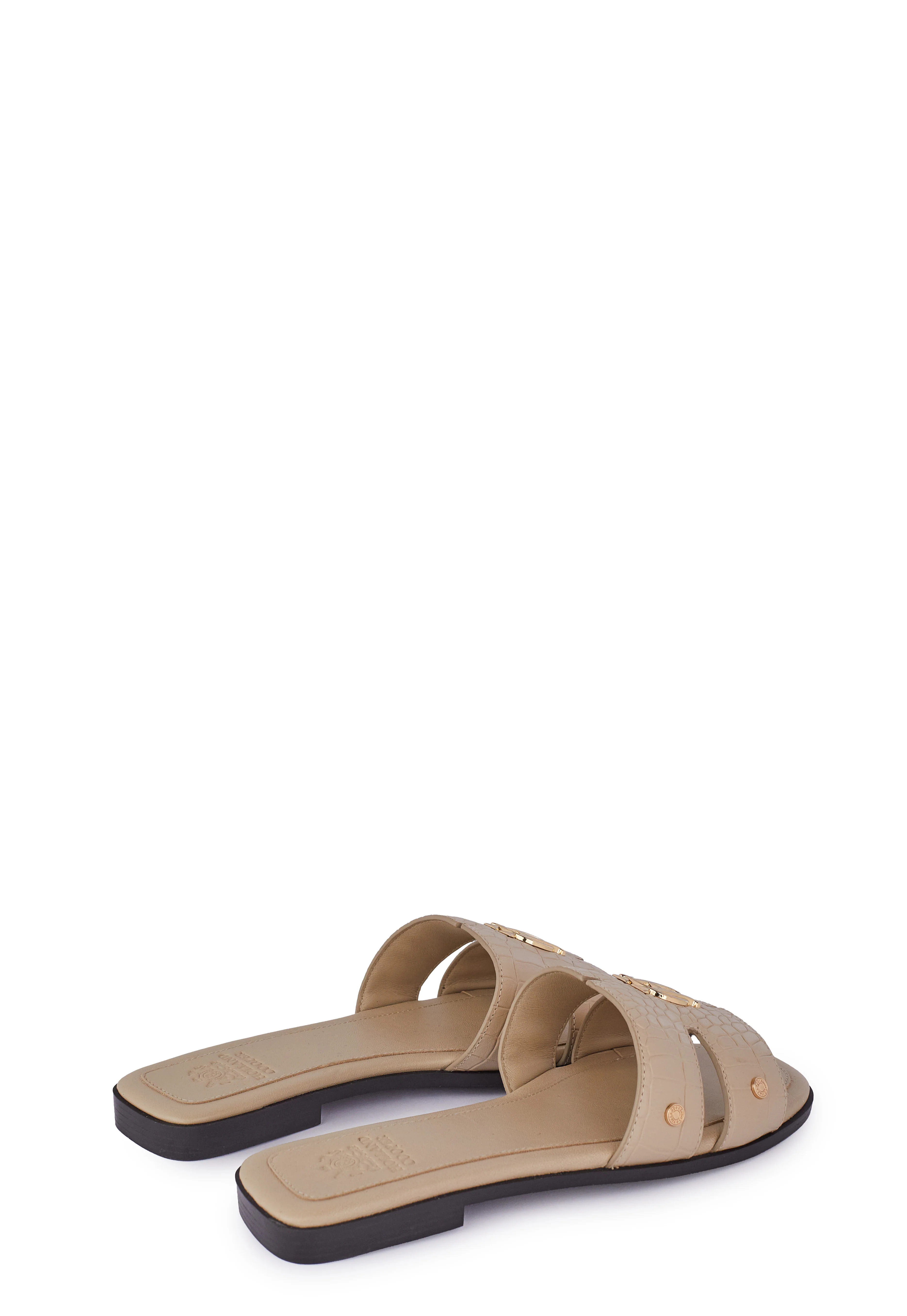Monogram Slides (Taupe Croc) - Image 9