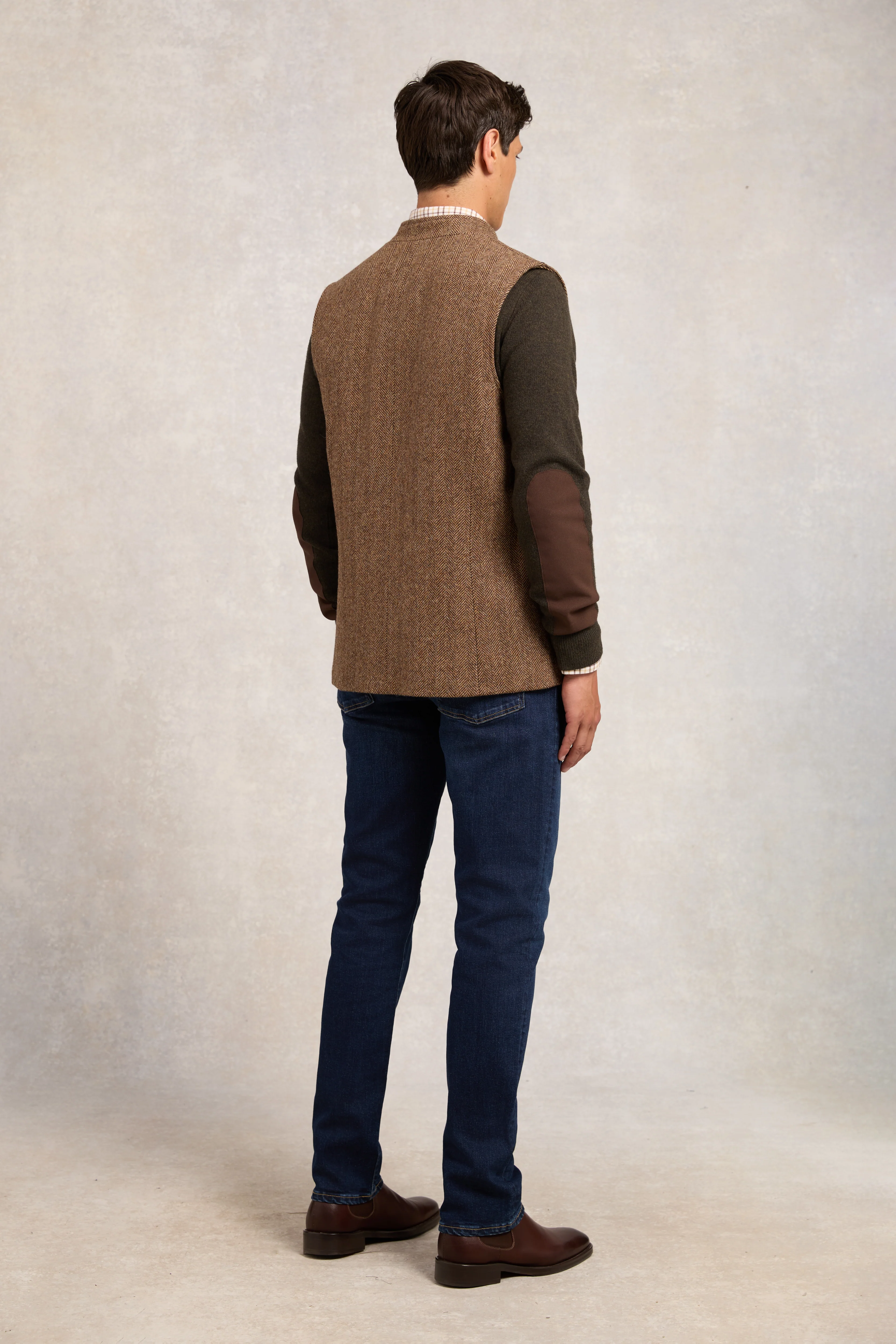 Nehru Gilet (Large Scale Brown Herringbone) - Image 5