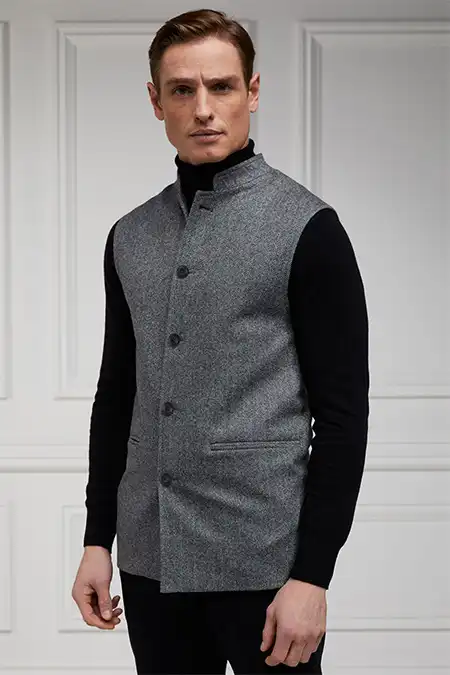 Nehru Gilet (Mono Herringbone) - Image 5