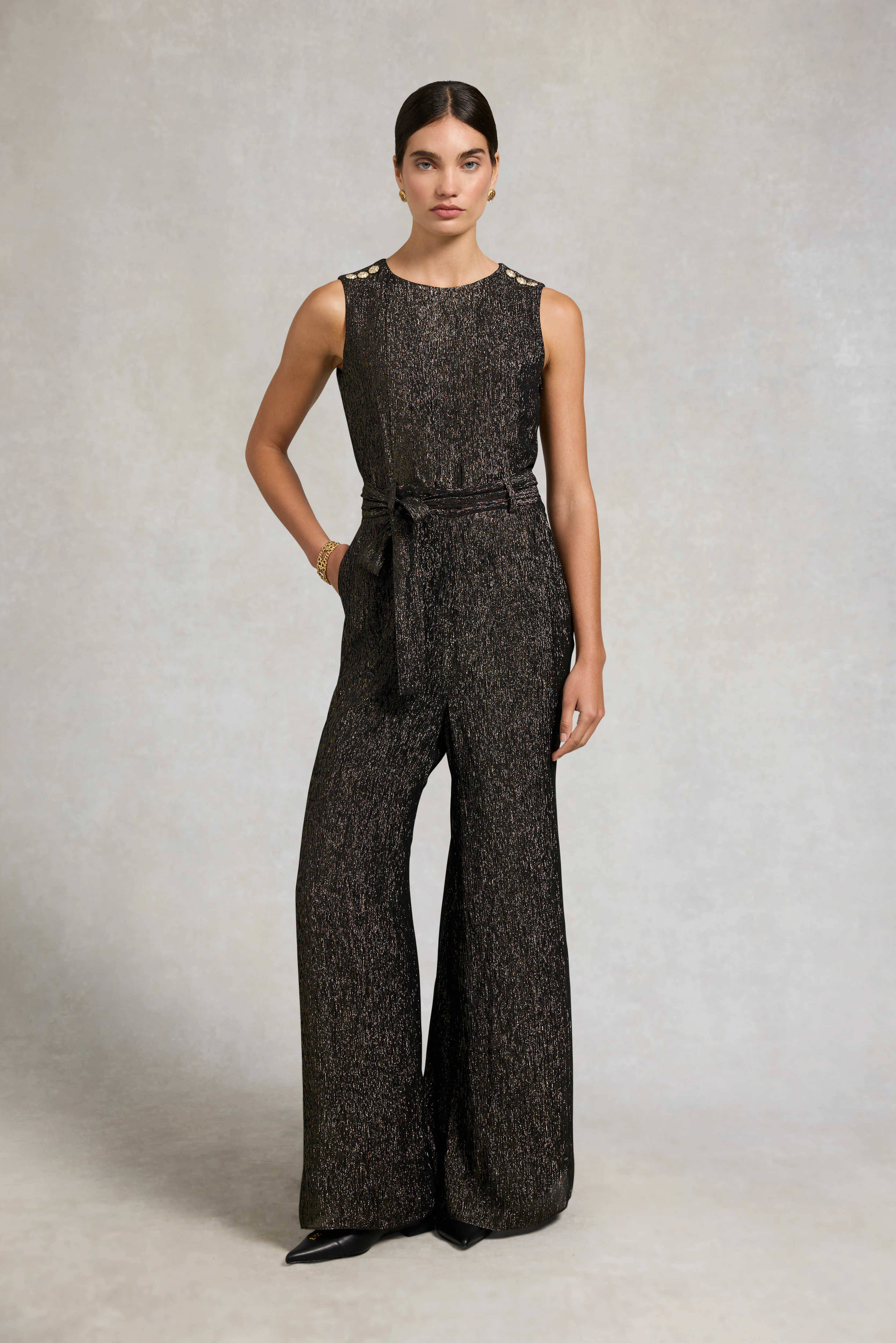 Nicole Jumpsuit (Gold Sparkle) - Image 3
