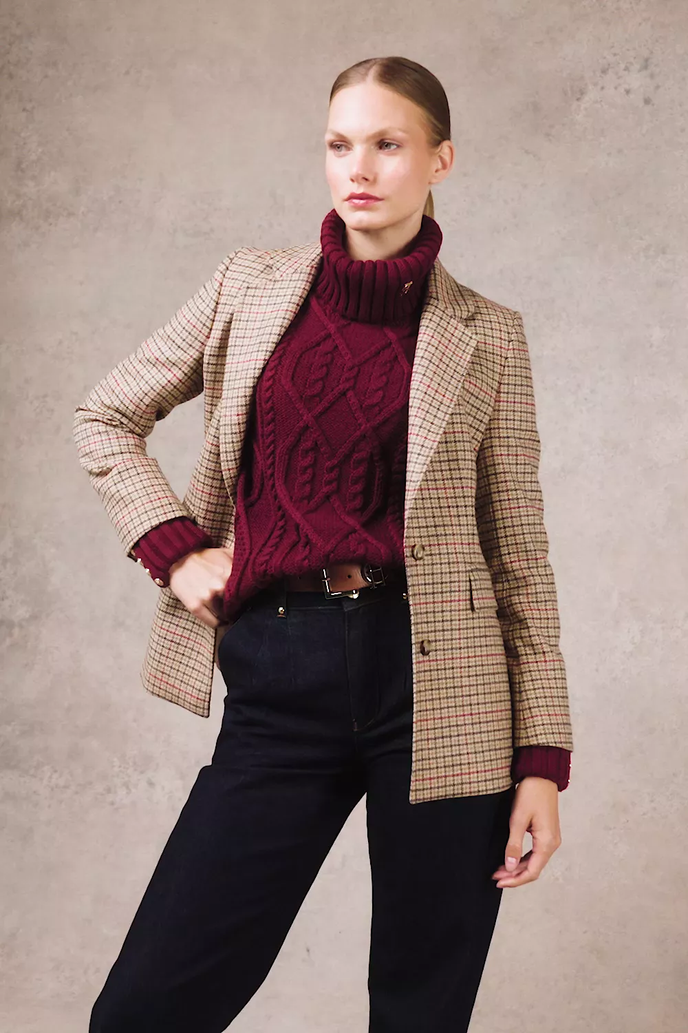 Noveli Cable Knit (Wine) - Image 5