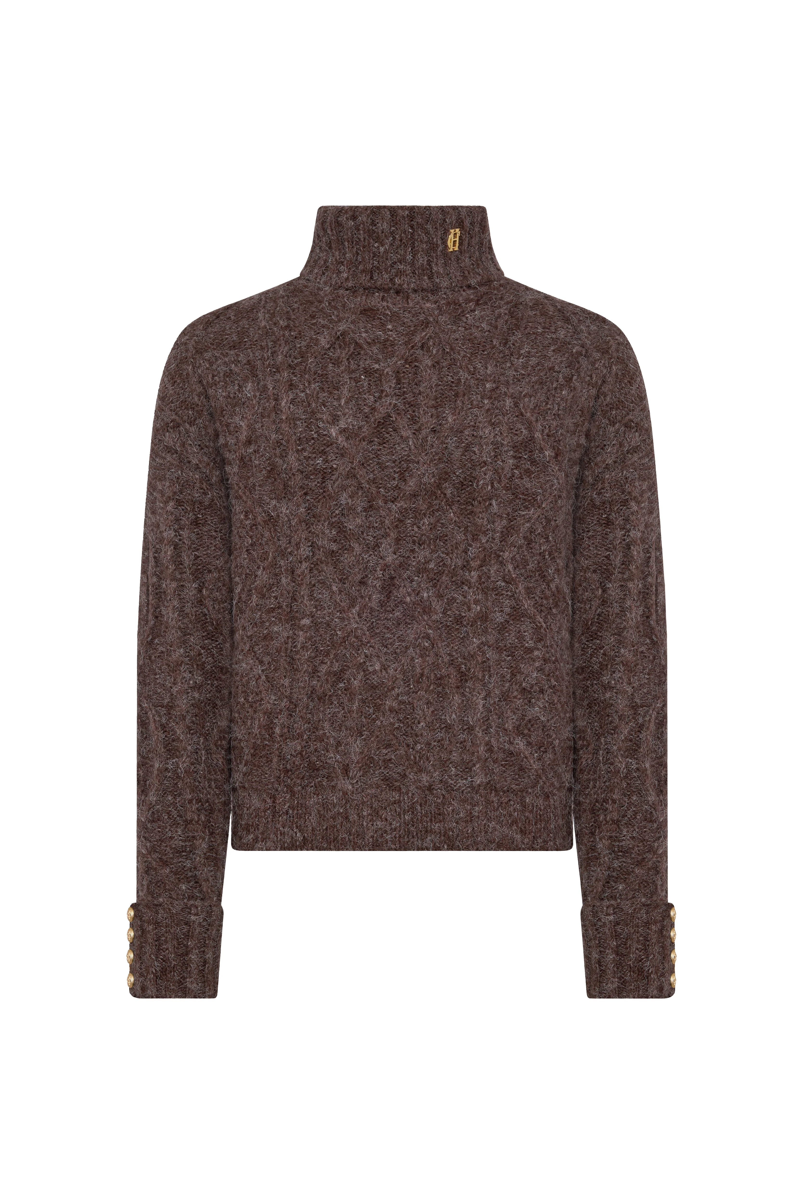Noveli Roll Neck Knit (Chocolate) - Image 4