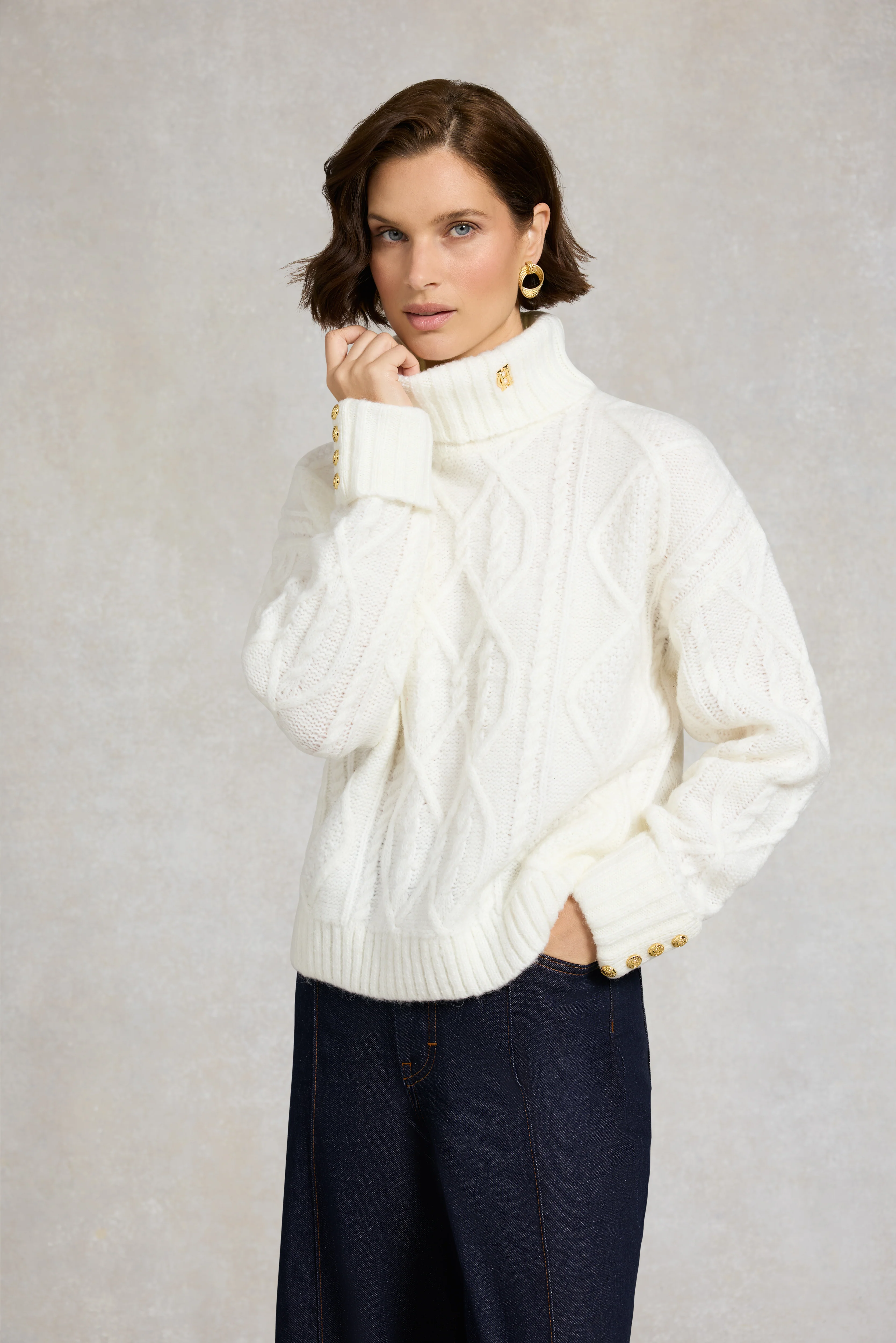 Noveli Roll Neck Knit (Natural) - Image 2