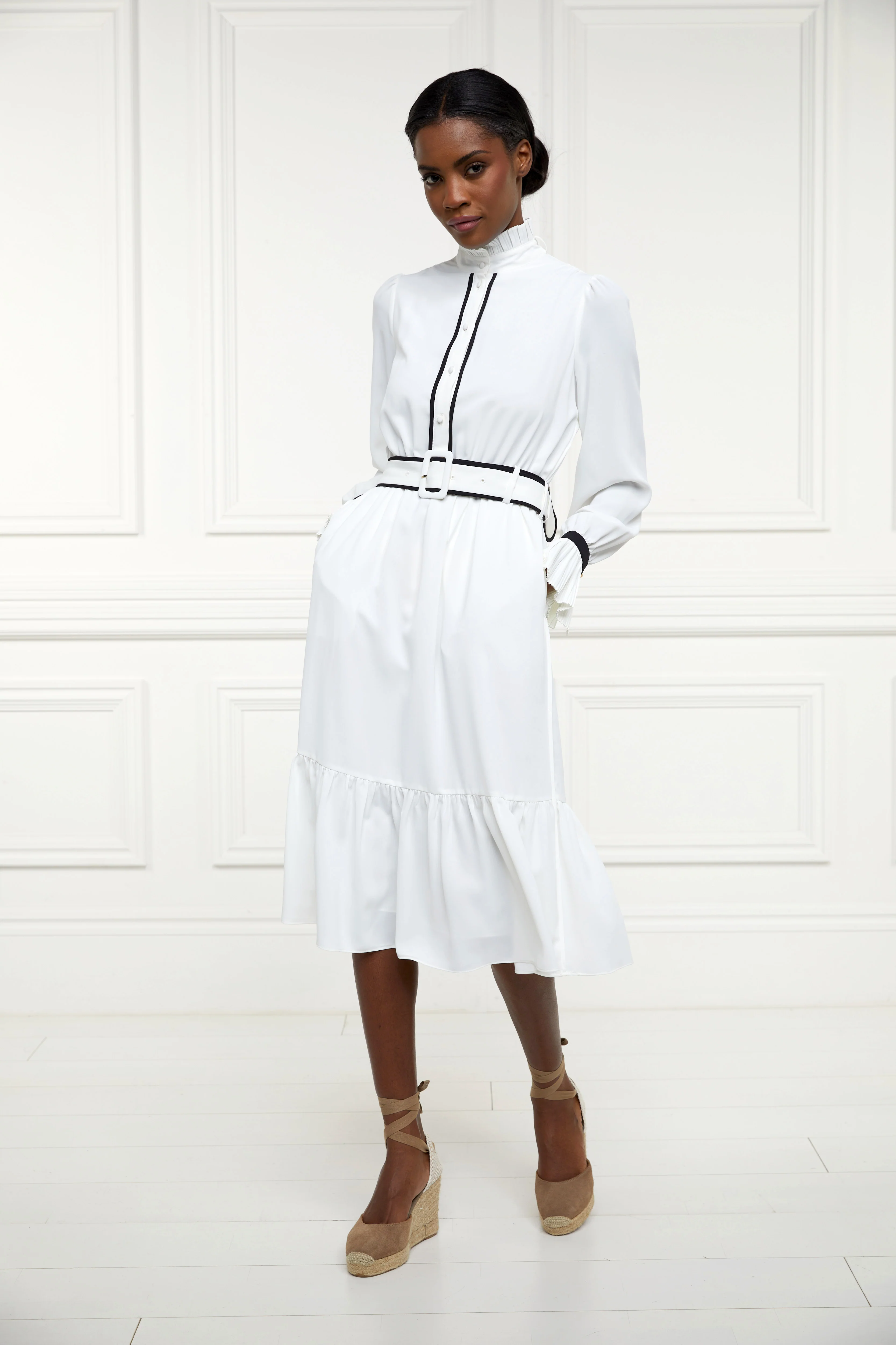 Olivia Tie Dress (White) - Image 8