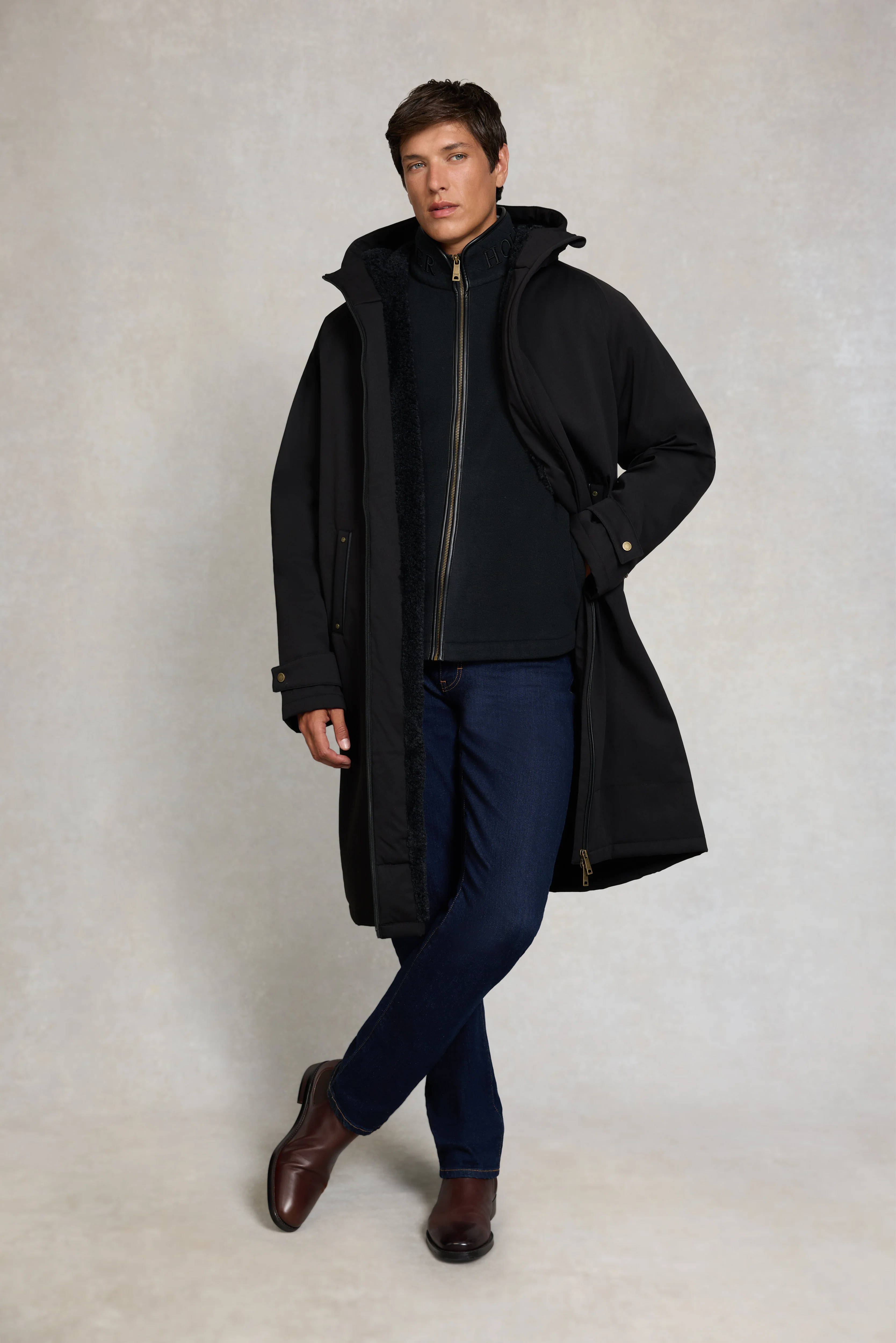 Men's One-Size Waterproof Coat (Black) - Image 3