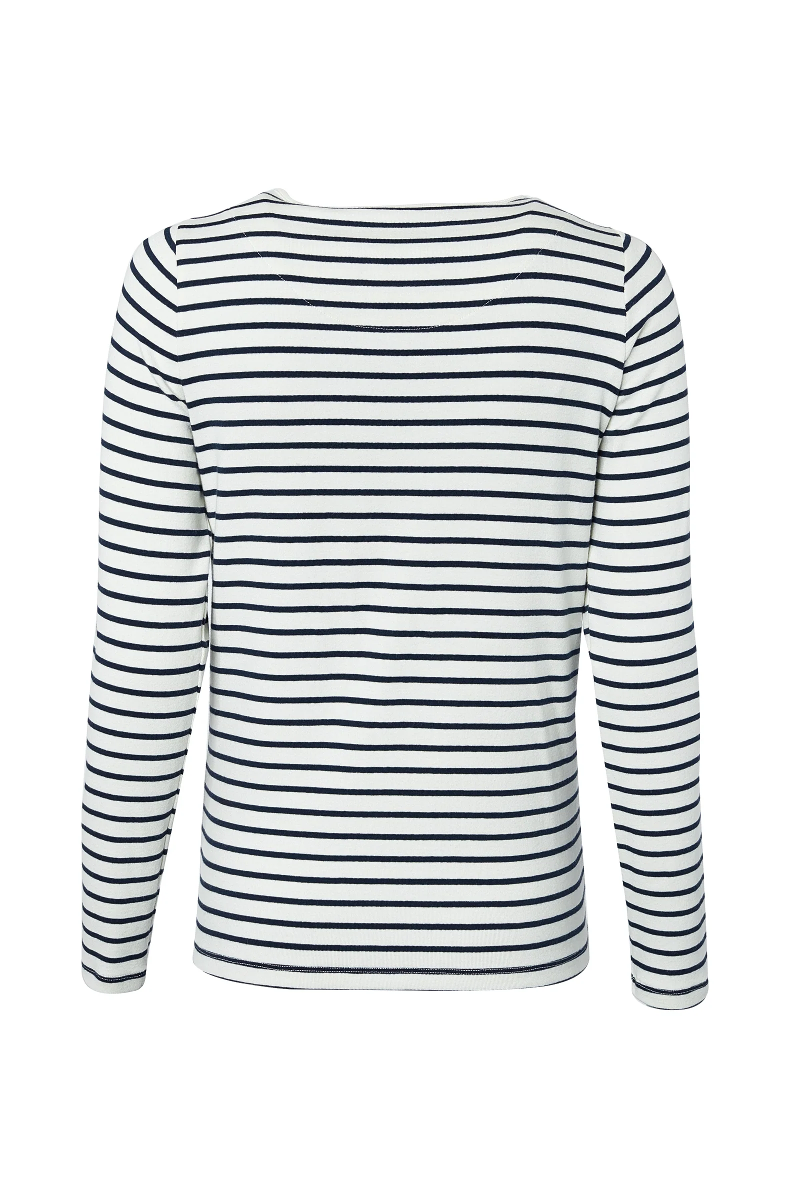 Padstow Long Sleeve Crew Neck Tee (Natural Ink Navy Stripe) - Image 7