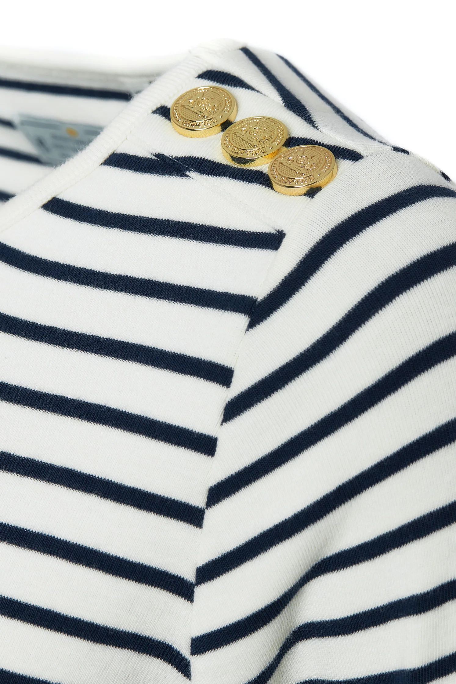 Padstow Long Sleeve Crew Neck Tee (Natural Ink Navy Stripe) - Image 8