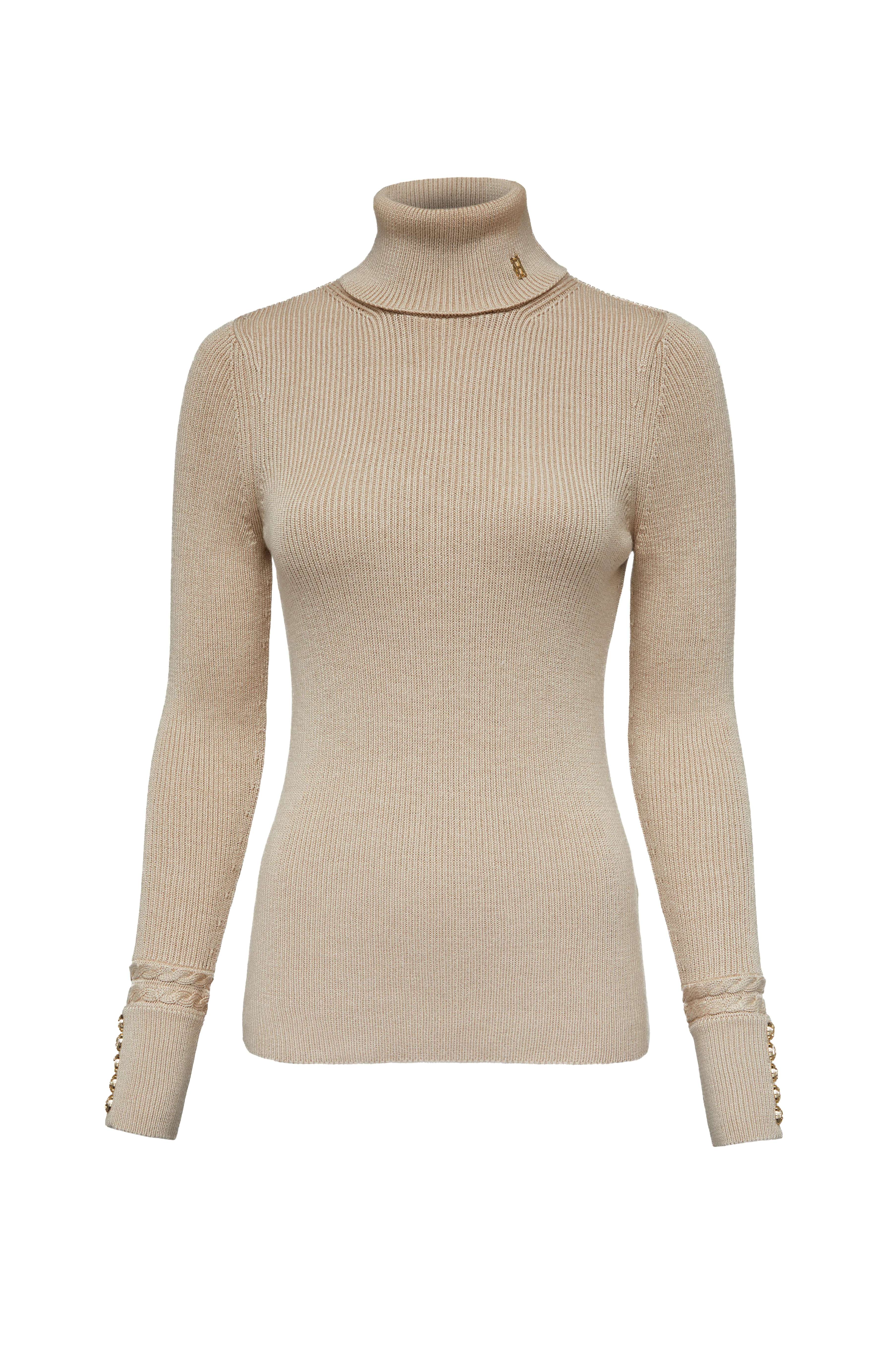Painswick Roll Neck Knit (Biscuit) - Image 4