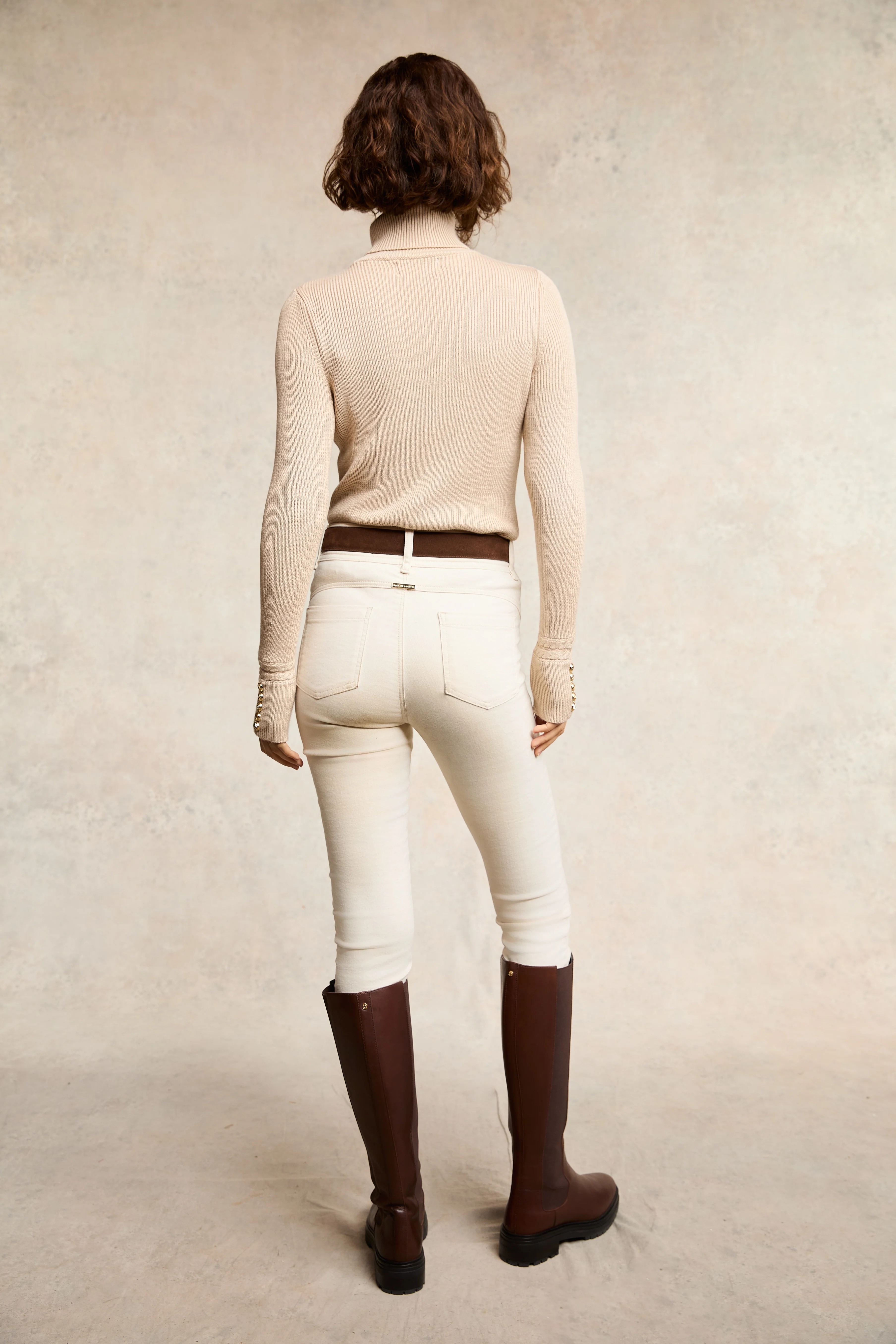 Painswick Roll Neck Knit (Biscuit) - Image 6