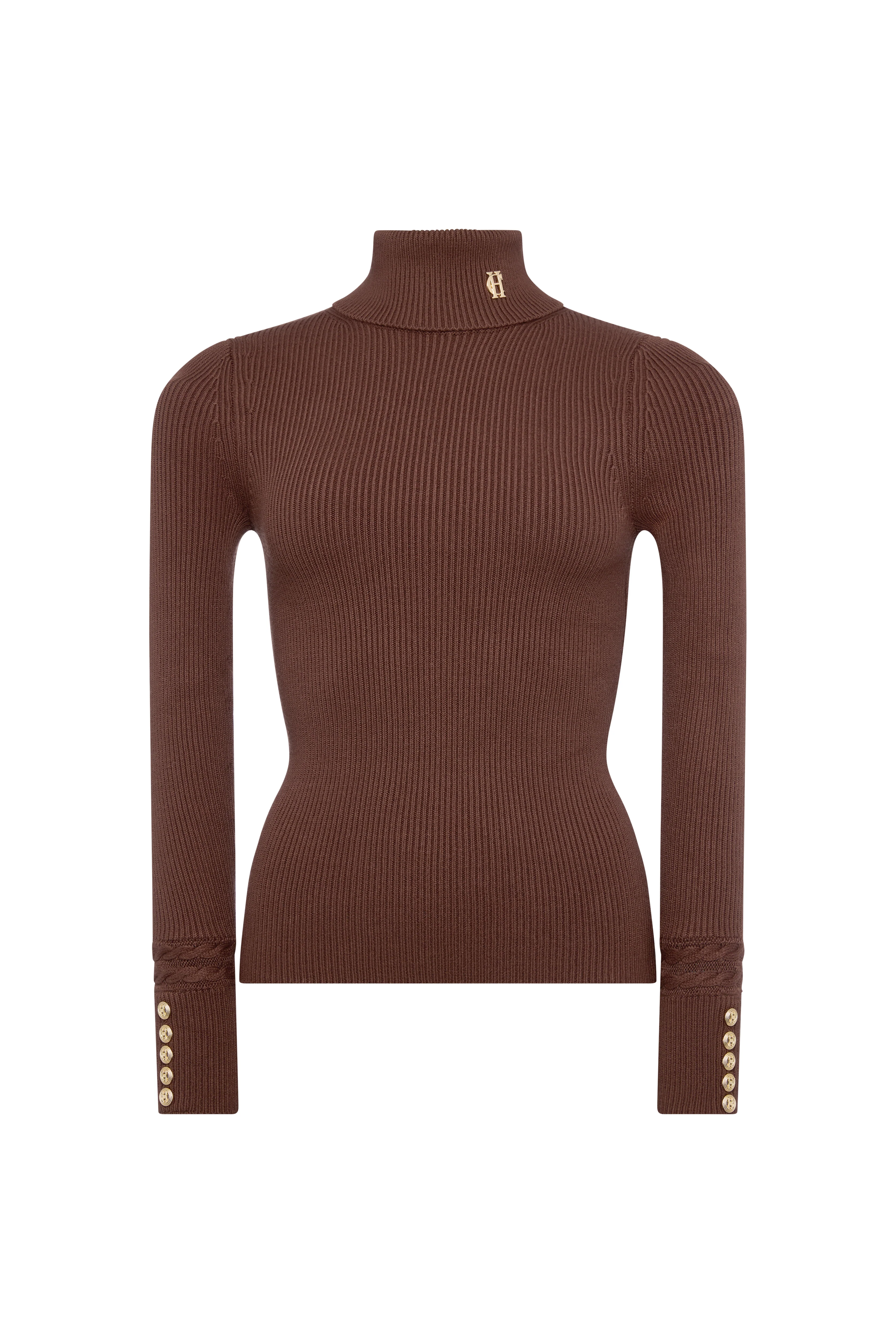 Painswick Roll Neck Knit (Cocoa) - Image 4